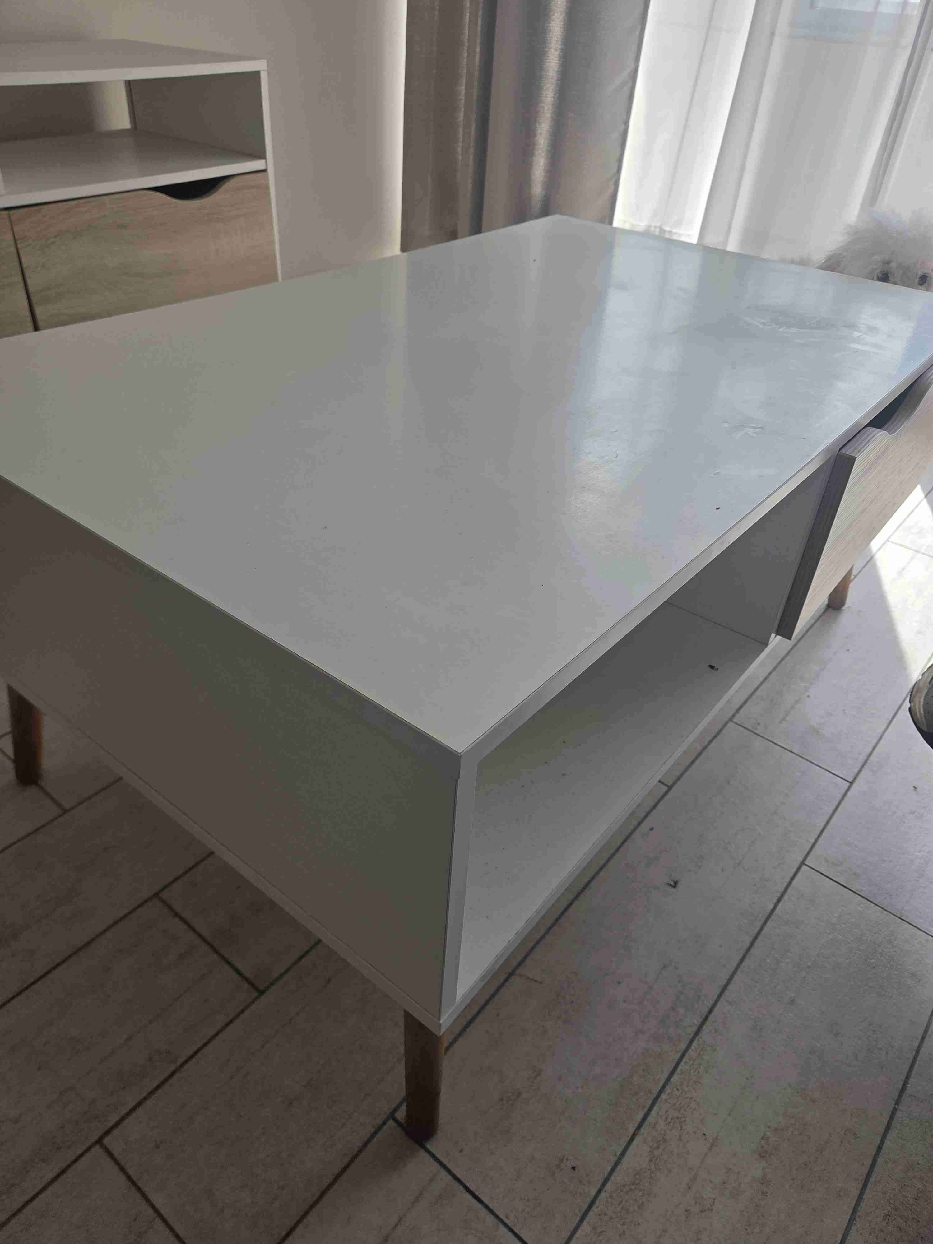 Mueble organizador blanco y madera - 4