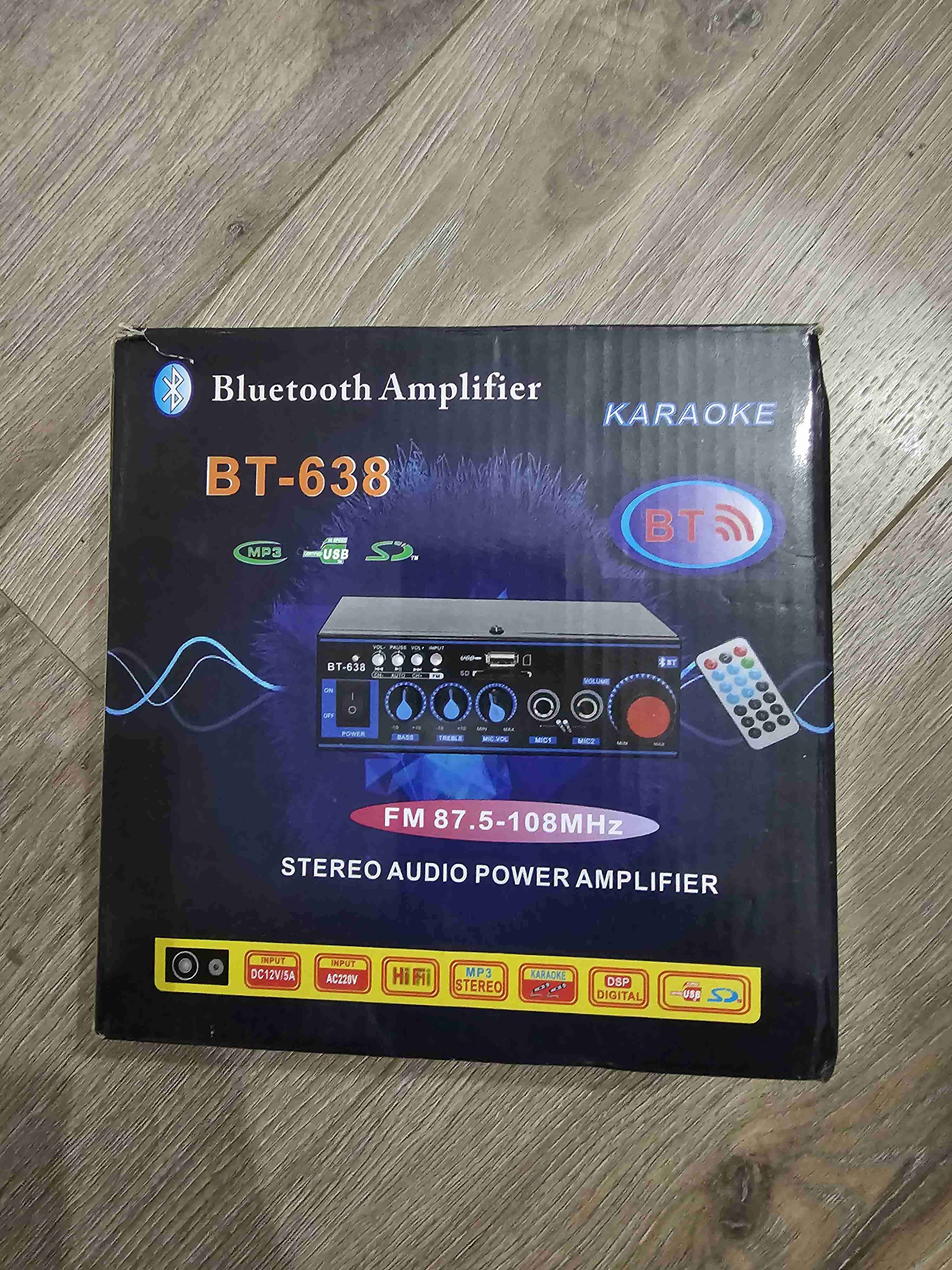 Amplificador Bluetooth Karaoke 12V y 220V  BT-638 - miniatura 1