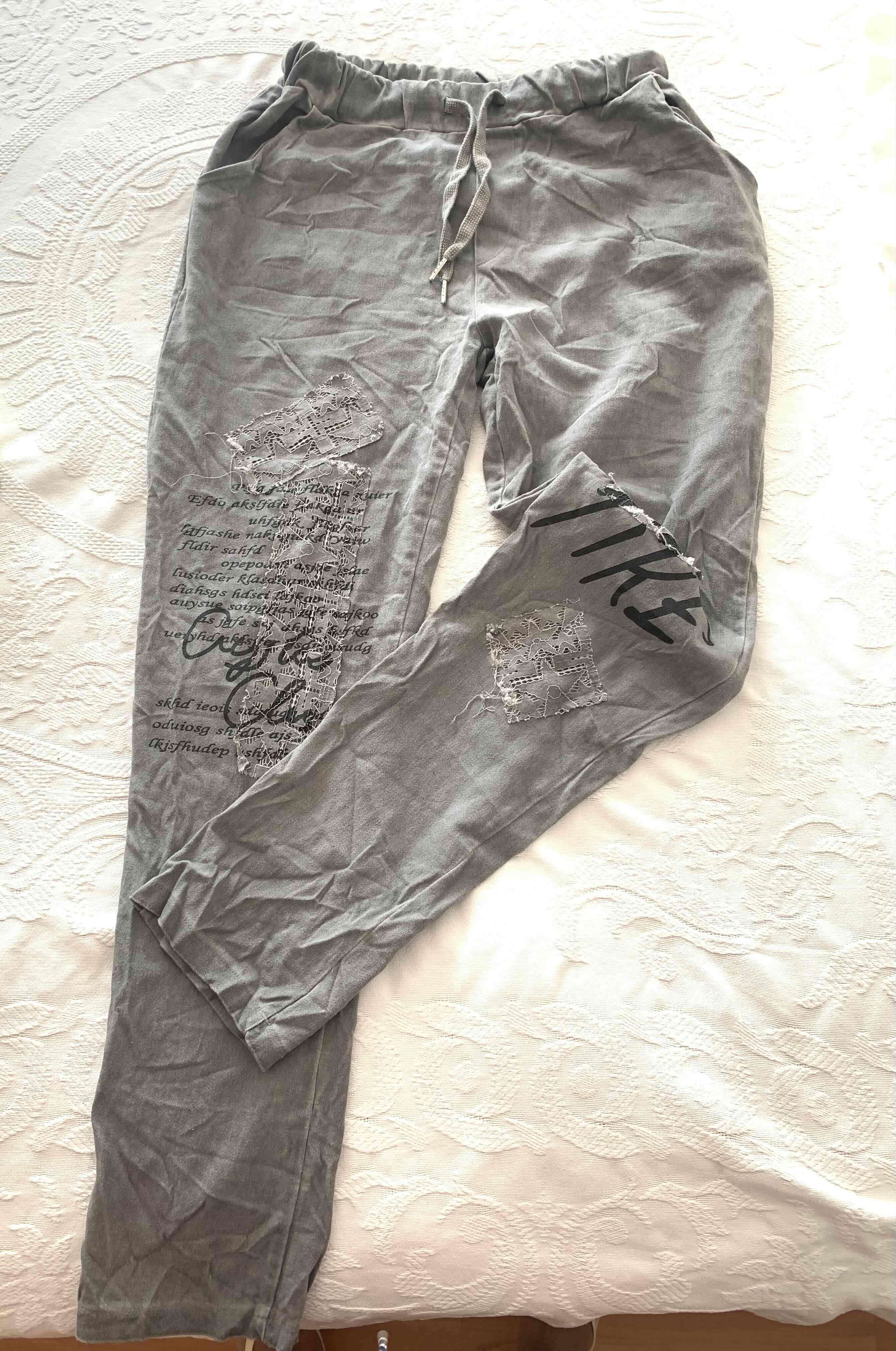 Jogger grises estampados de algodón - 1