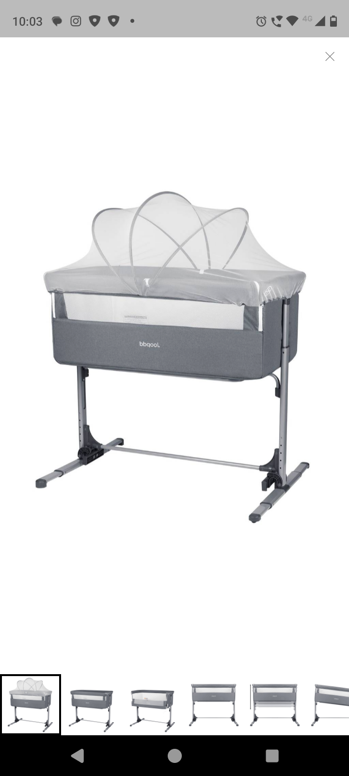 Cuna colecho gris plegable - 2