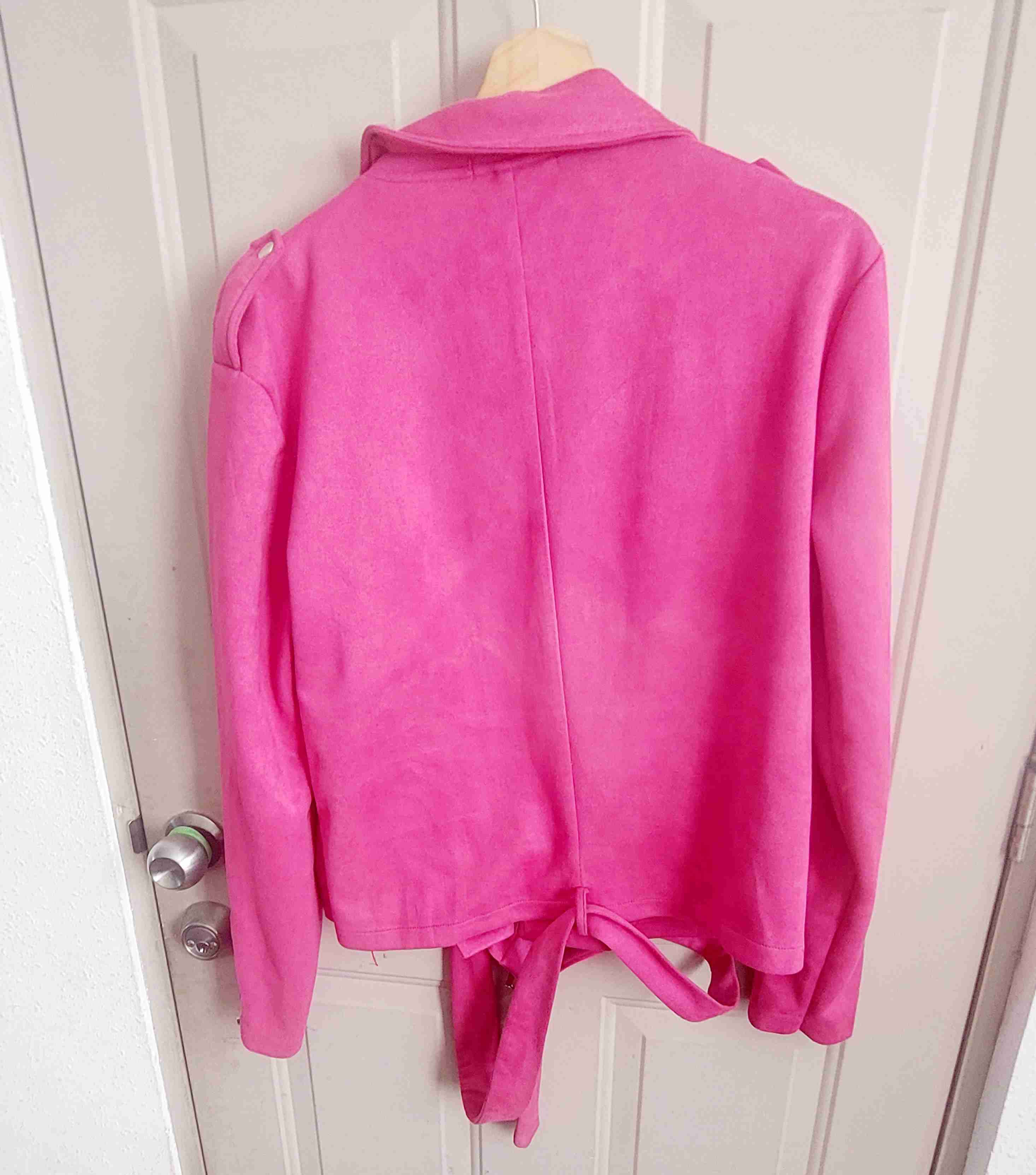 Chaqueta rosada estilo biker talla xl - miniatura 2