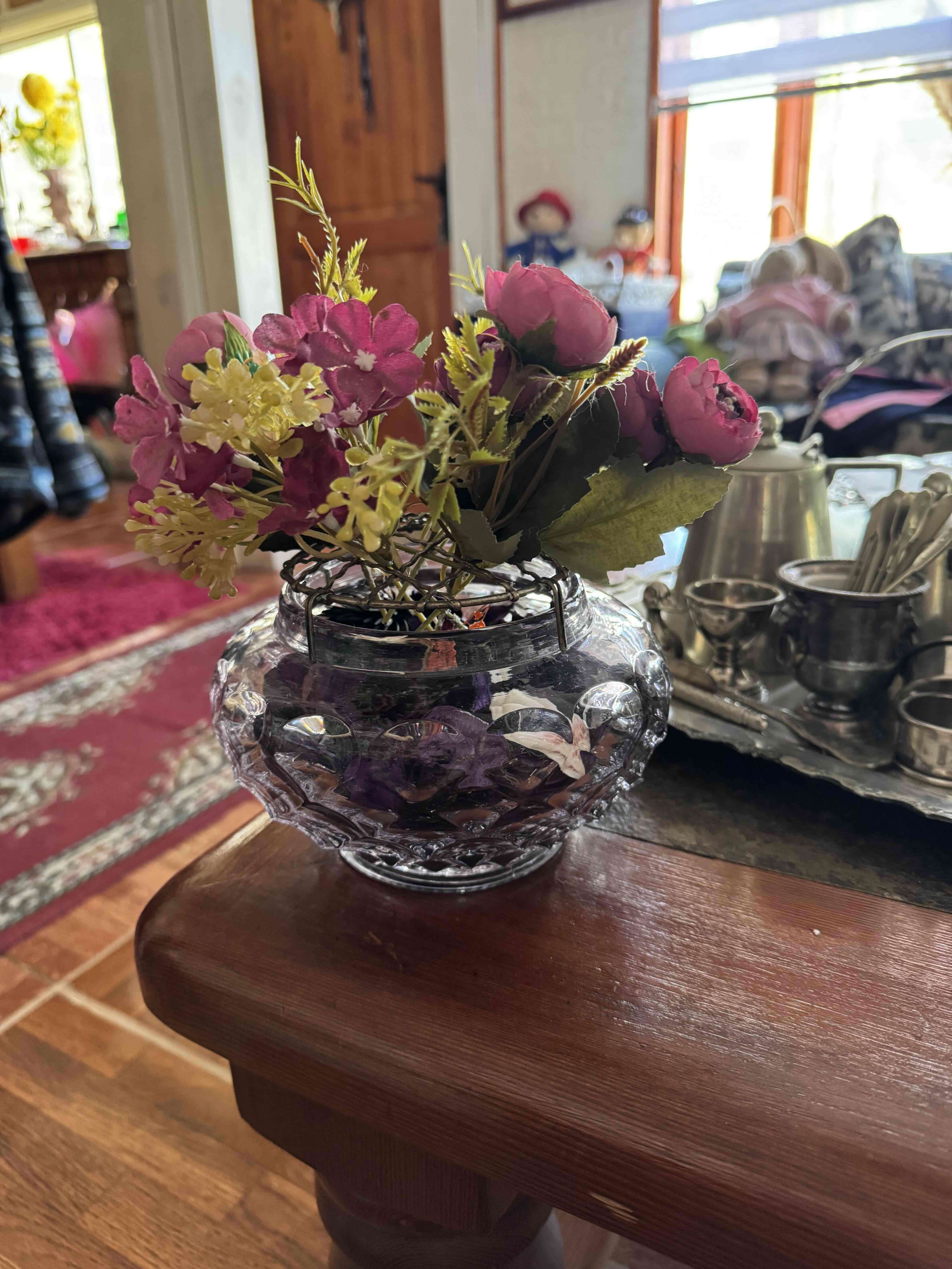 Florero vintage de vidrio decorativo - miniatura 2