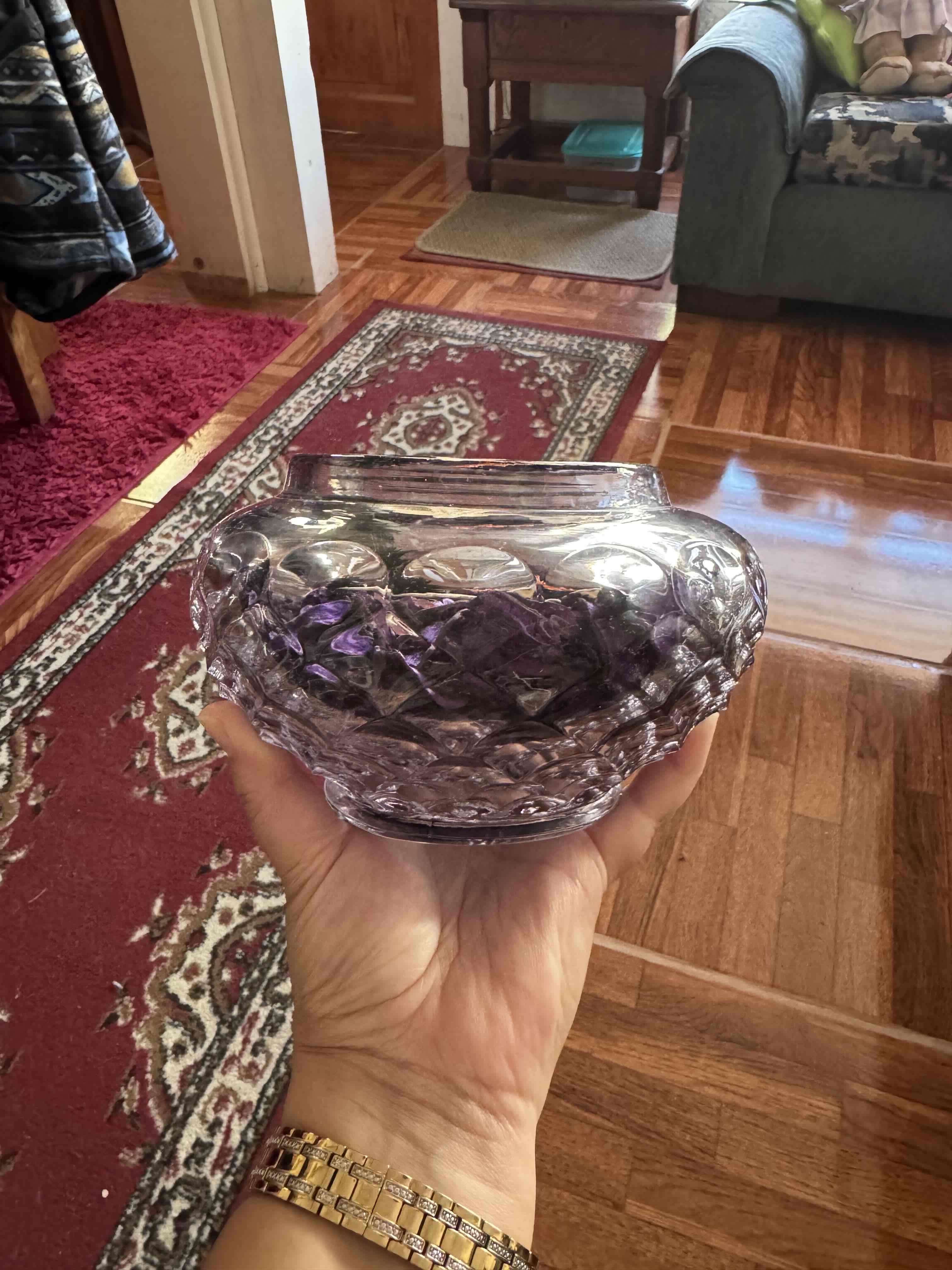 Florero vintage de vidrio decorativo - miniatura 3