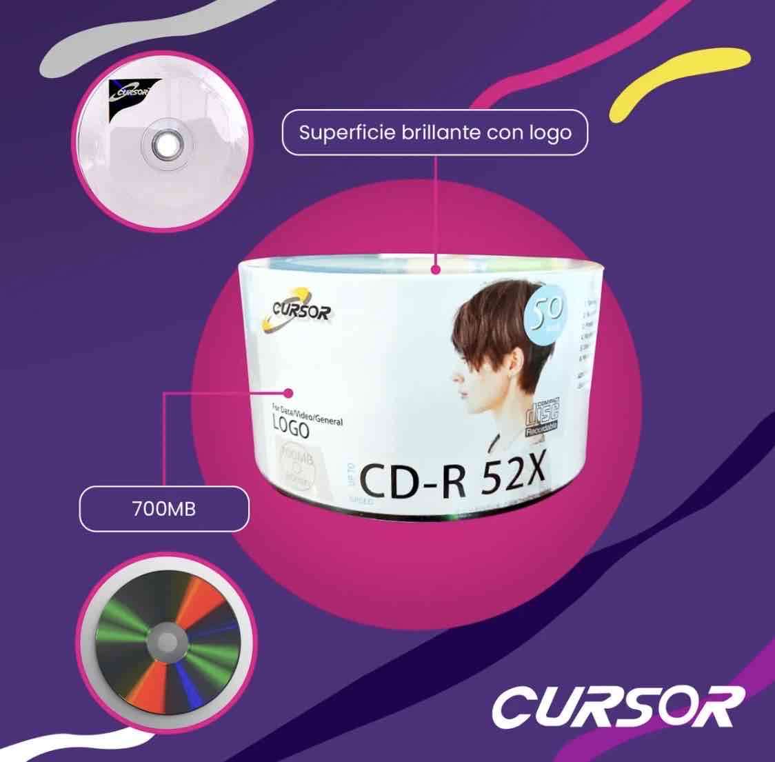 Pack de 50 CDs CD-R 52X Cursor - miniatura 3
