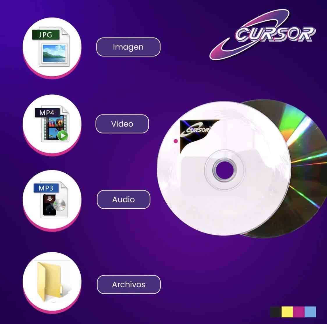 Pack de 50 CDs CD-R 52X Cursor - miniatura 4