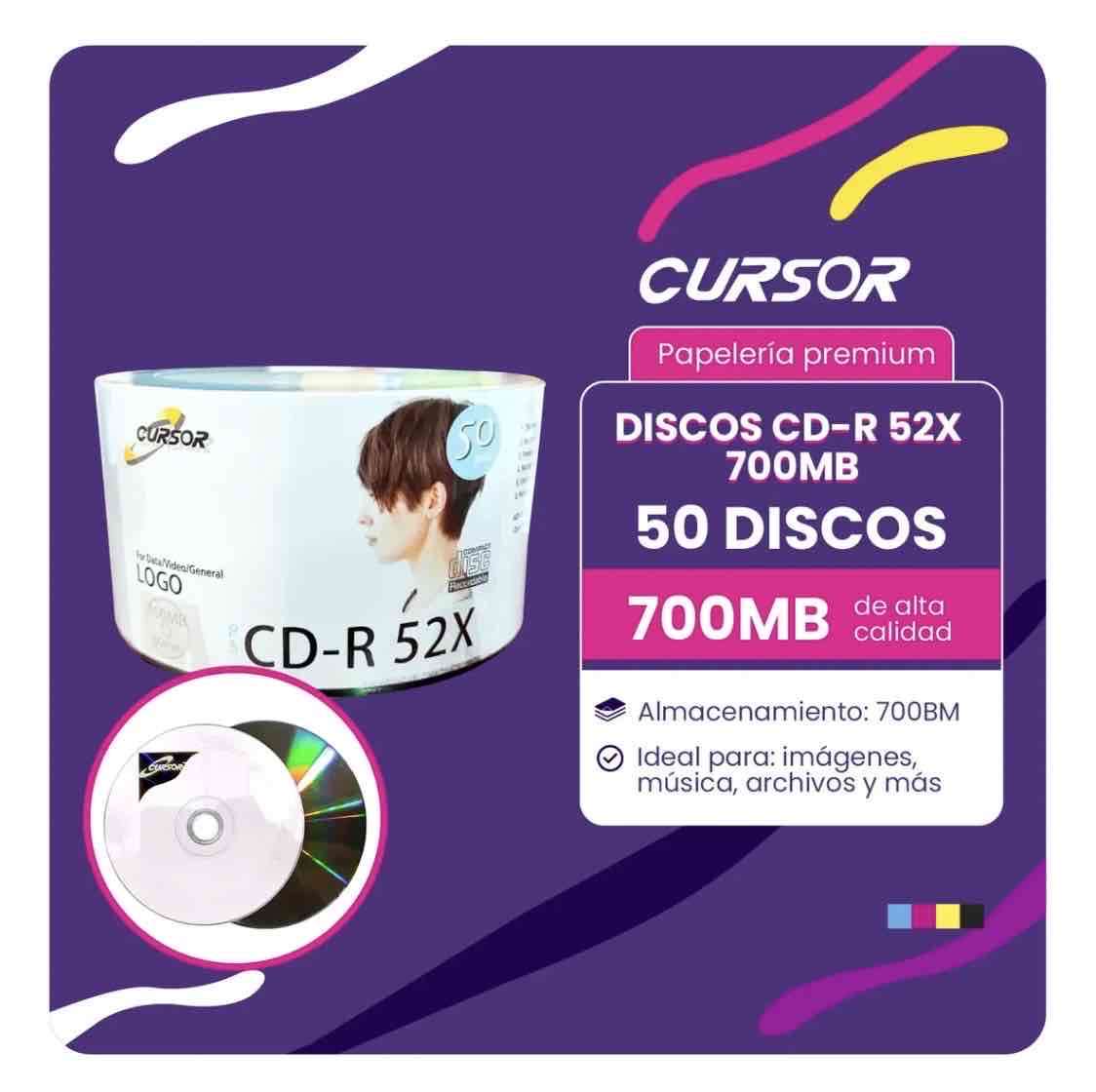 Pack de 50 CDs CD-R 52X Cursor - miniatura 5