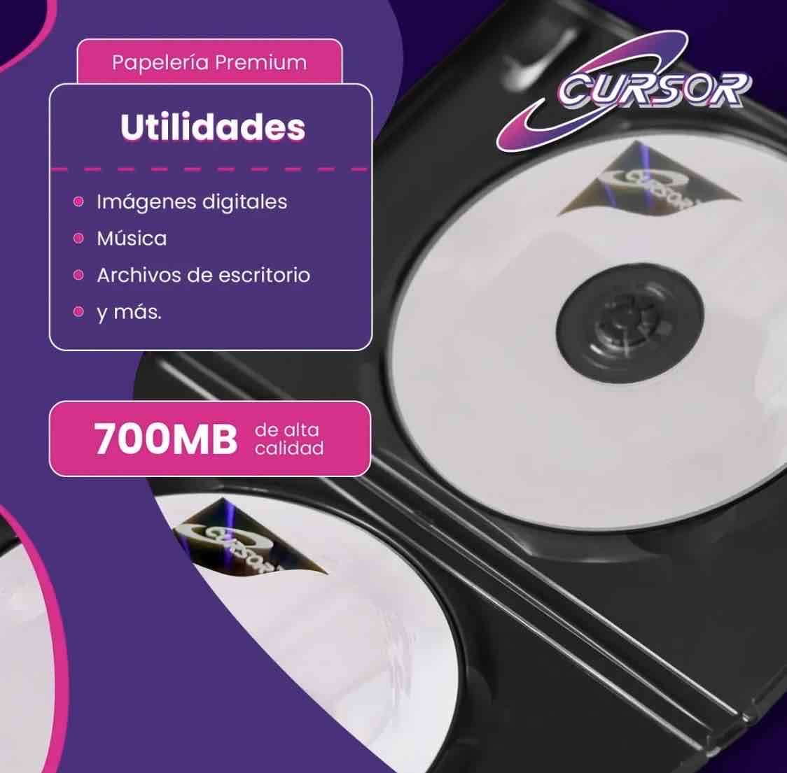 Pack de 50 CDs CD-R 52X Cursor - miniatura 6