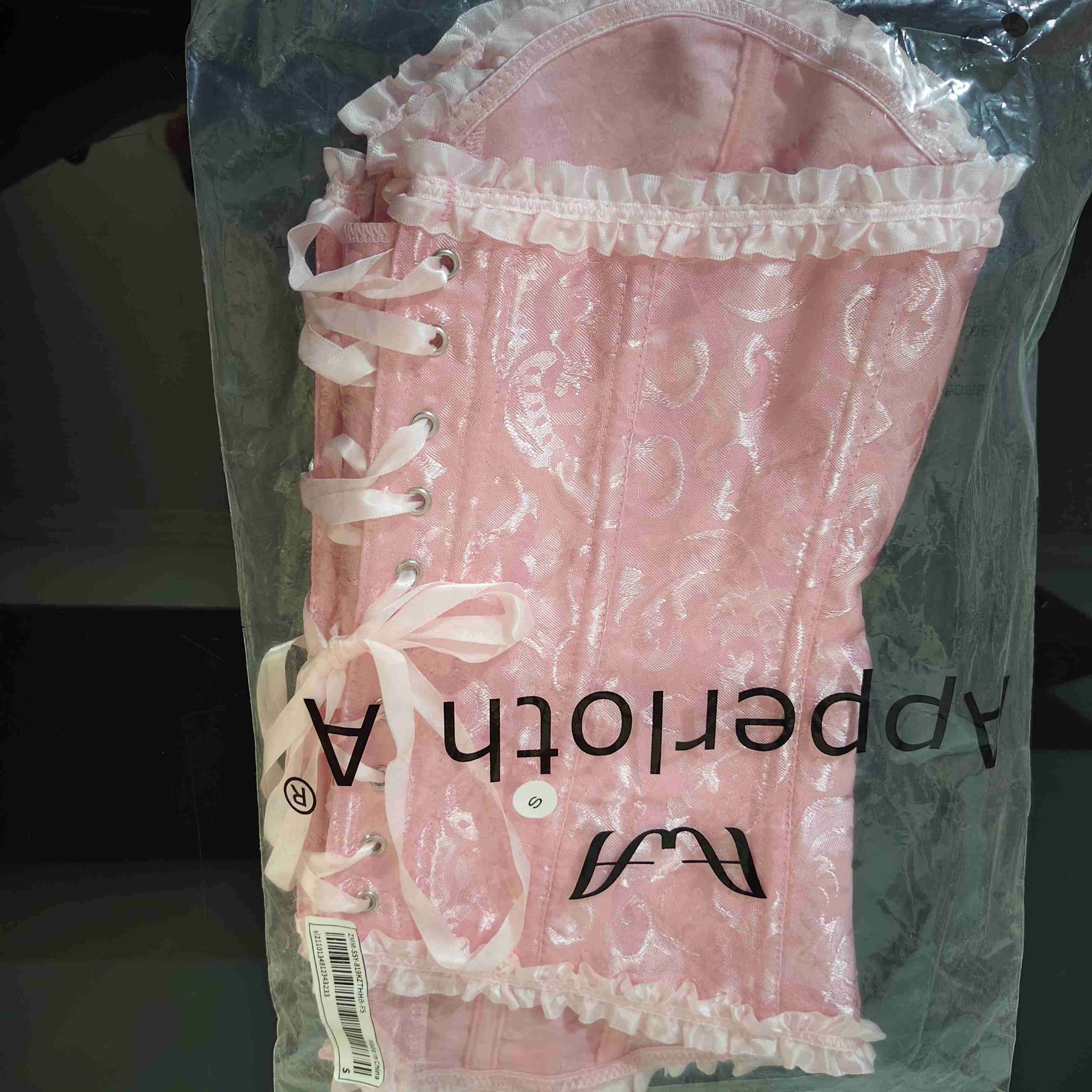 Corset rosa con encaje - miniatura 3