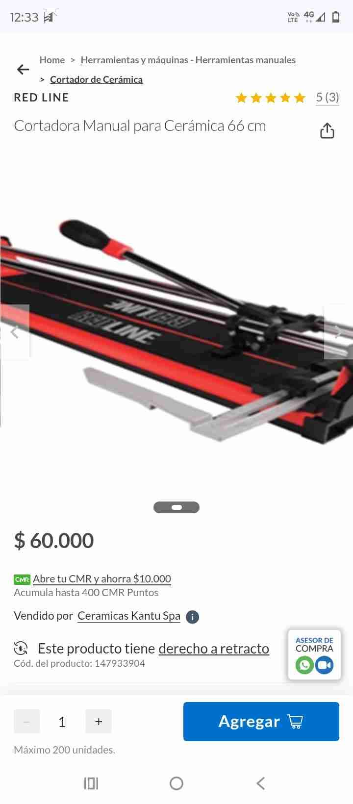 Cortadora de cerámica Rubi roja - 3