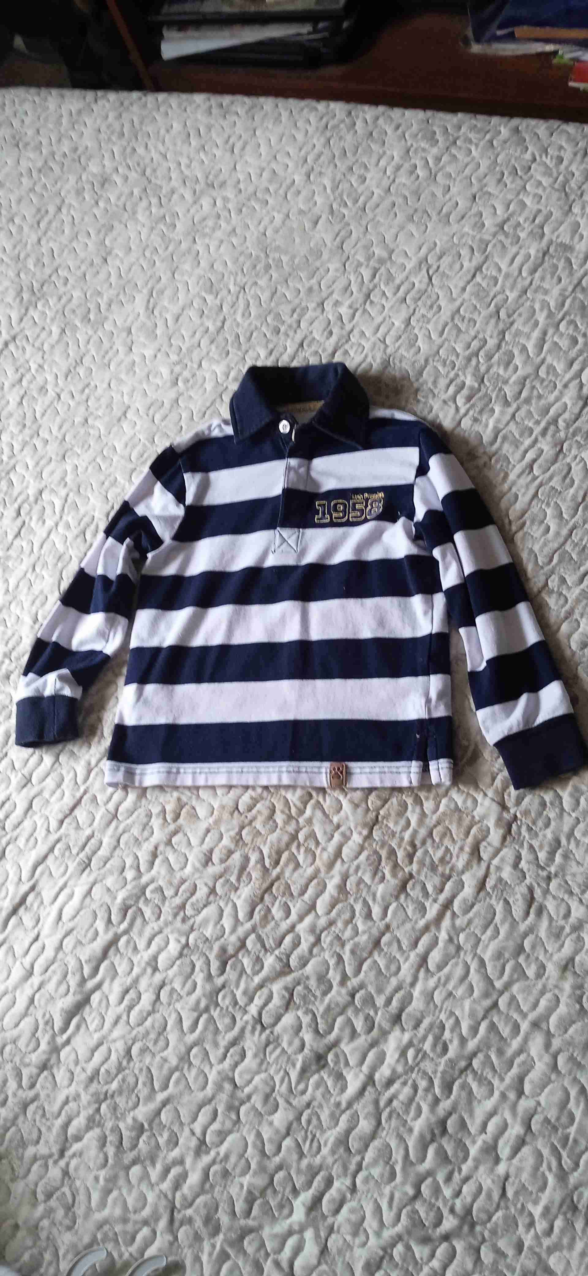 Polera a rayas azul y blanca - 1