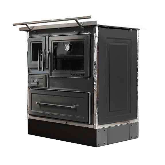 Cocina a leña negra elegante - miniatura 3