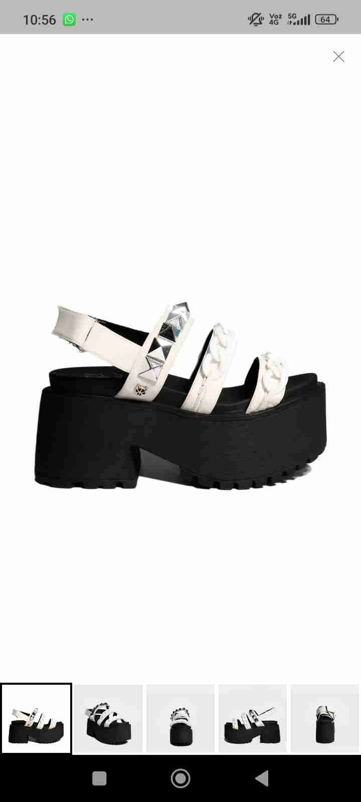 Sandalias plataforma blancas y negras - miniatura 2