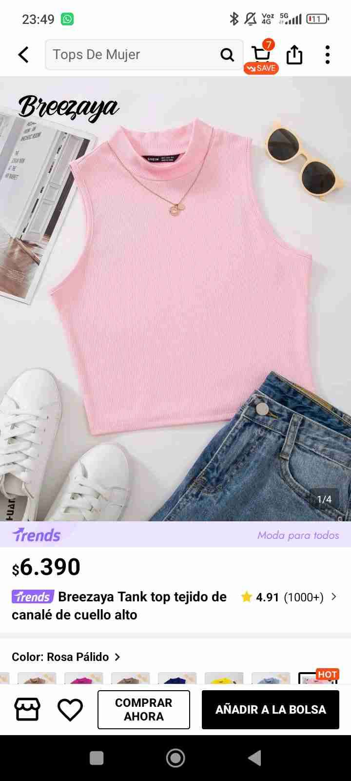 Polera sin mangas rosada - miniatura 2