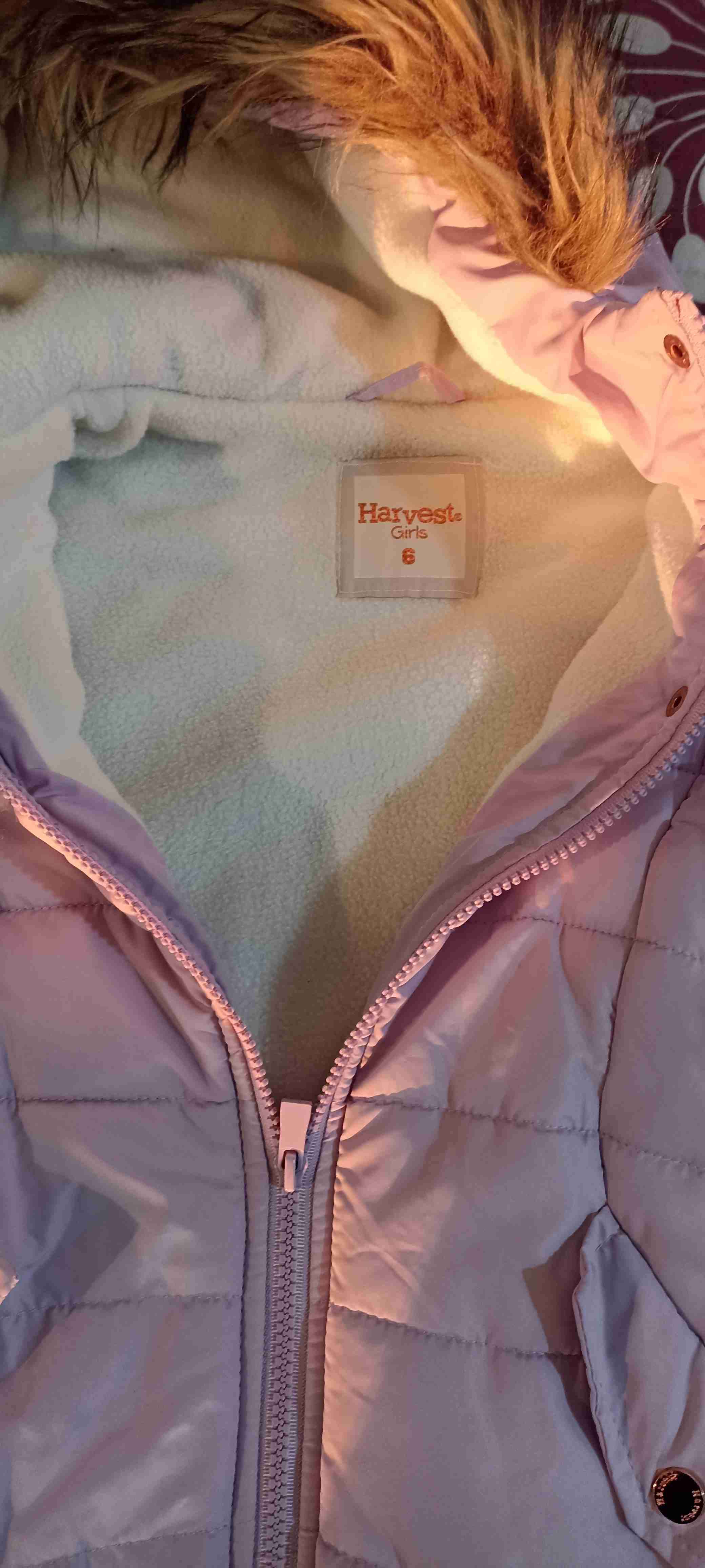 Parka lila con capucha de pelo - 2