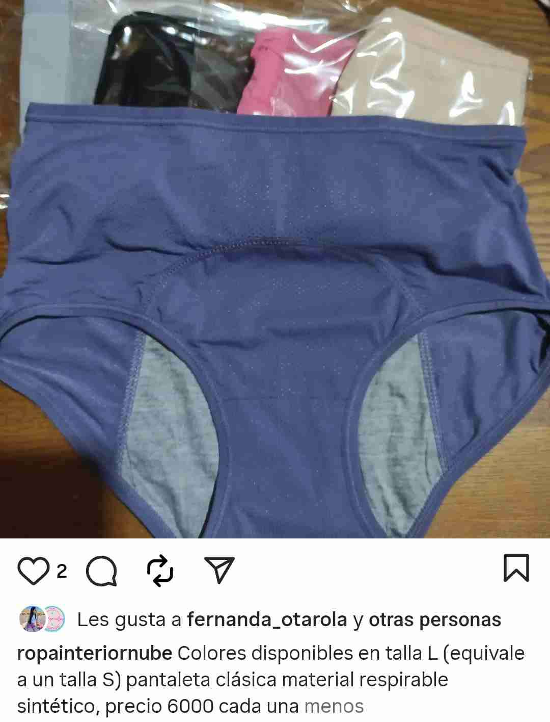 Pantaleta clásica sintética azul