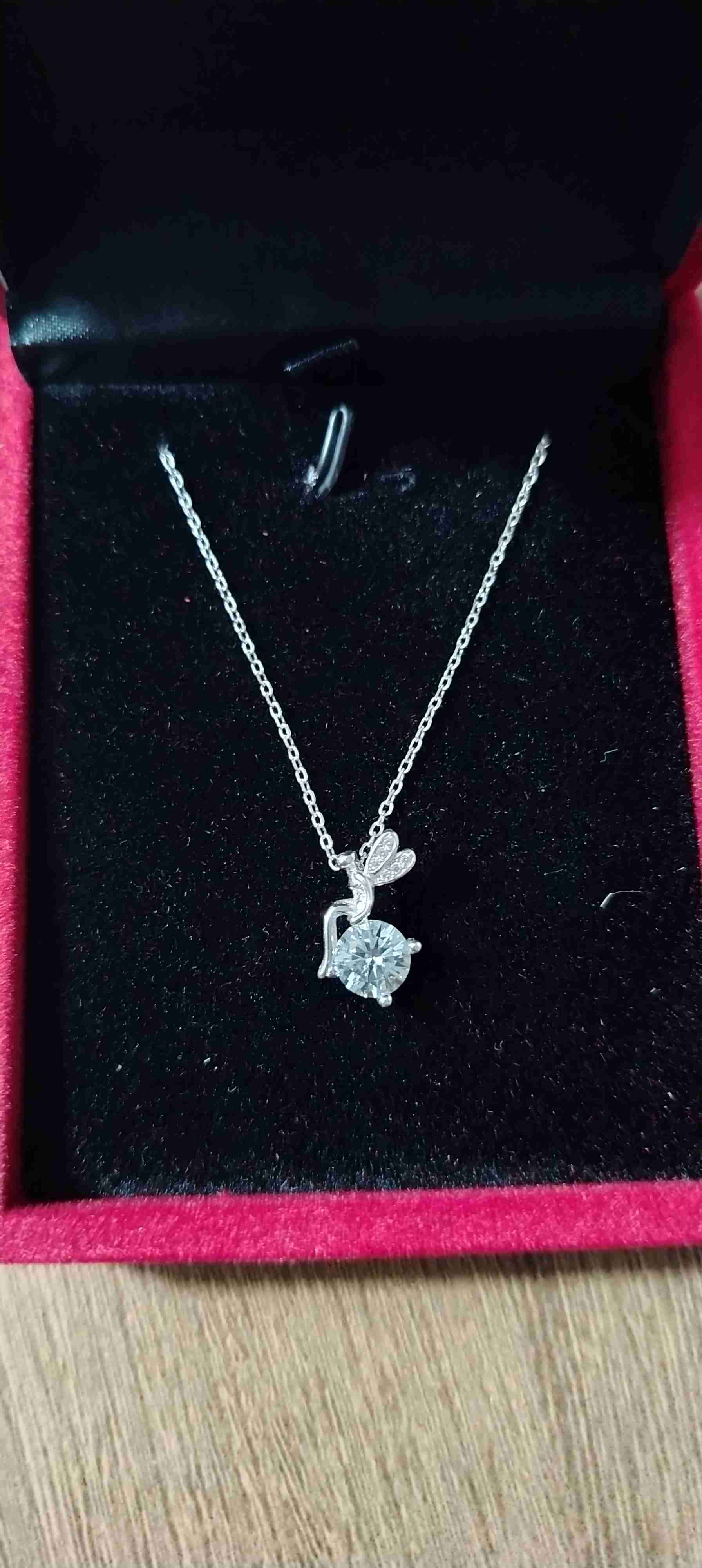 Collar de plata fina, con dije de cristal - miniatura 2