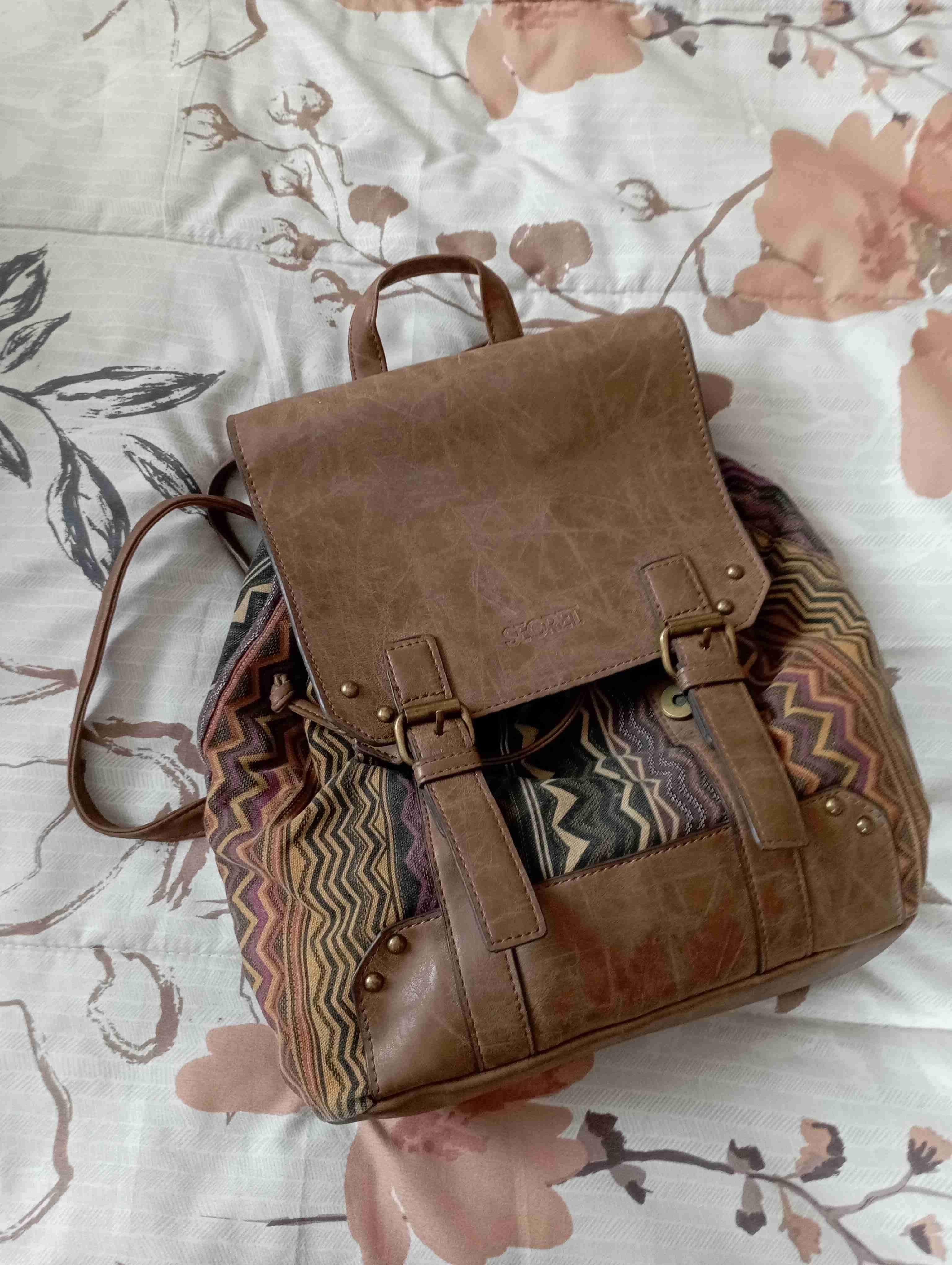 Mochila de cuero marrón - 1