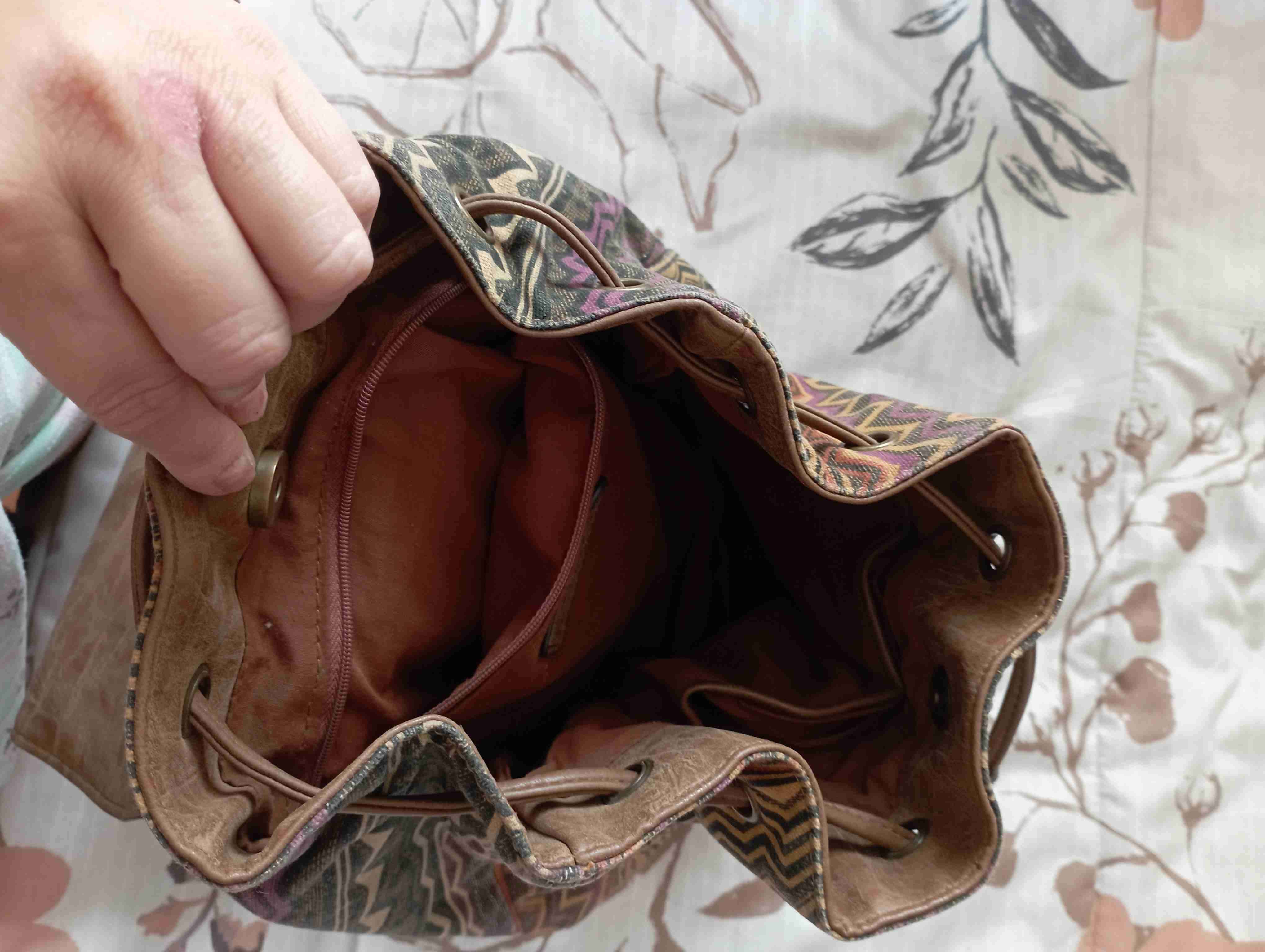 Mochila de cuero marrón - 3