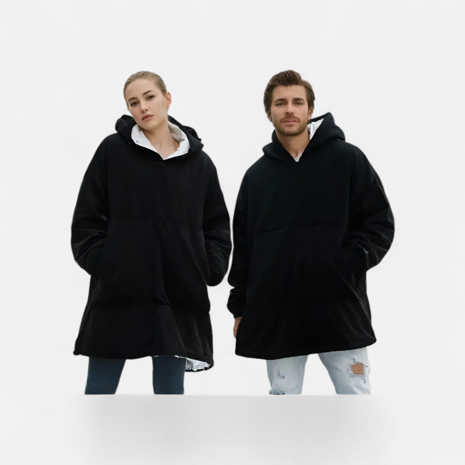Polerones negros con capucha - 1