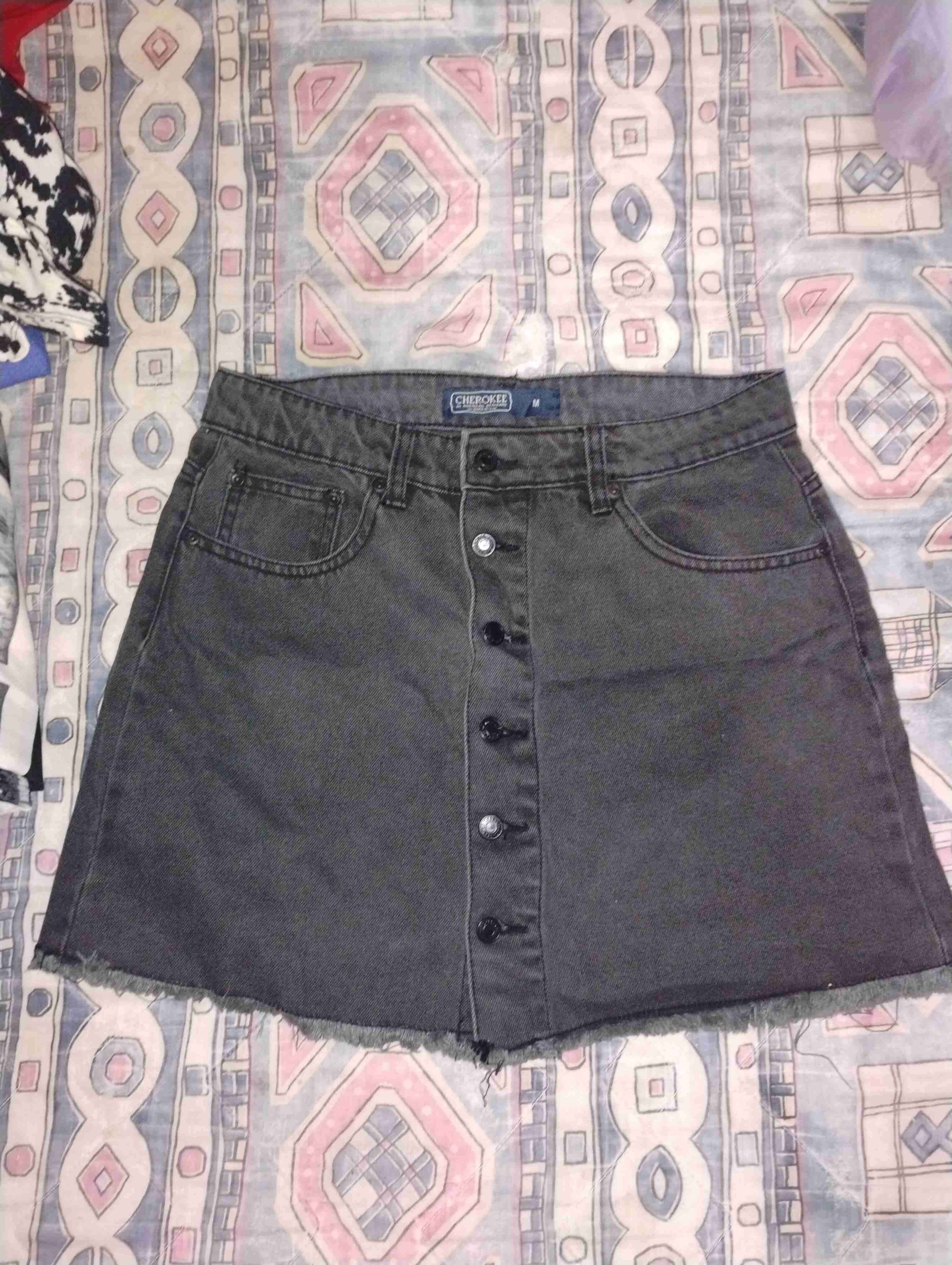 Mini falda denim gris - 1