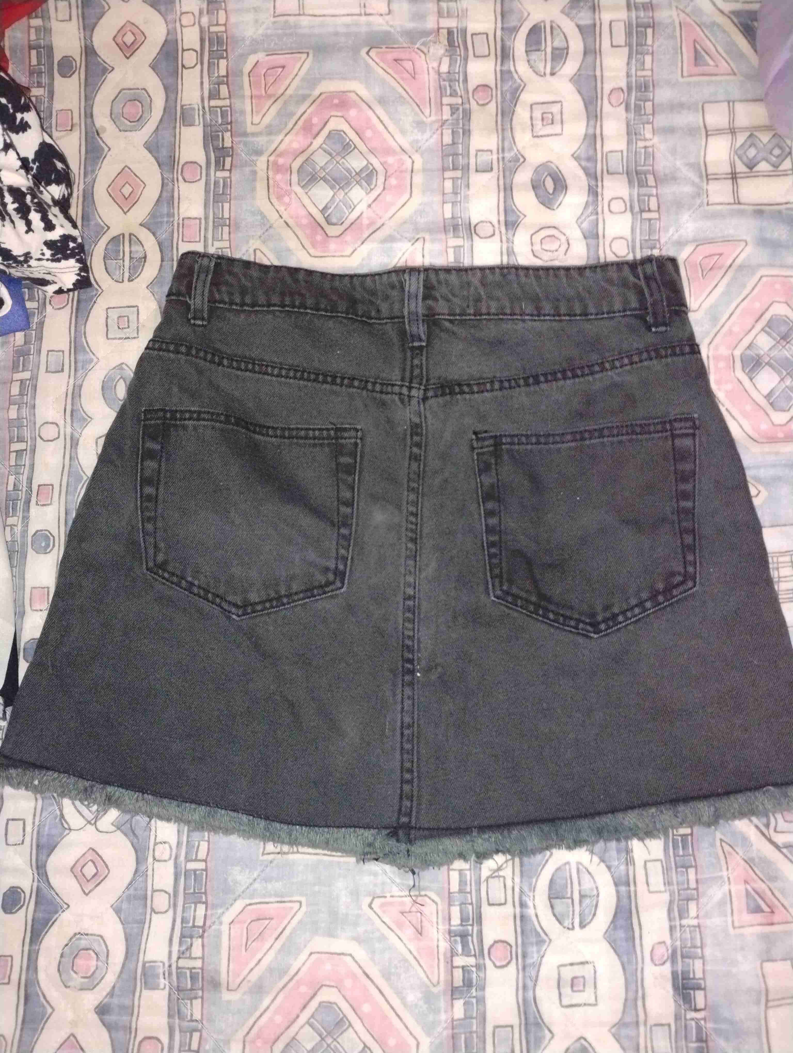 Mini falda denim gris - 2