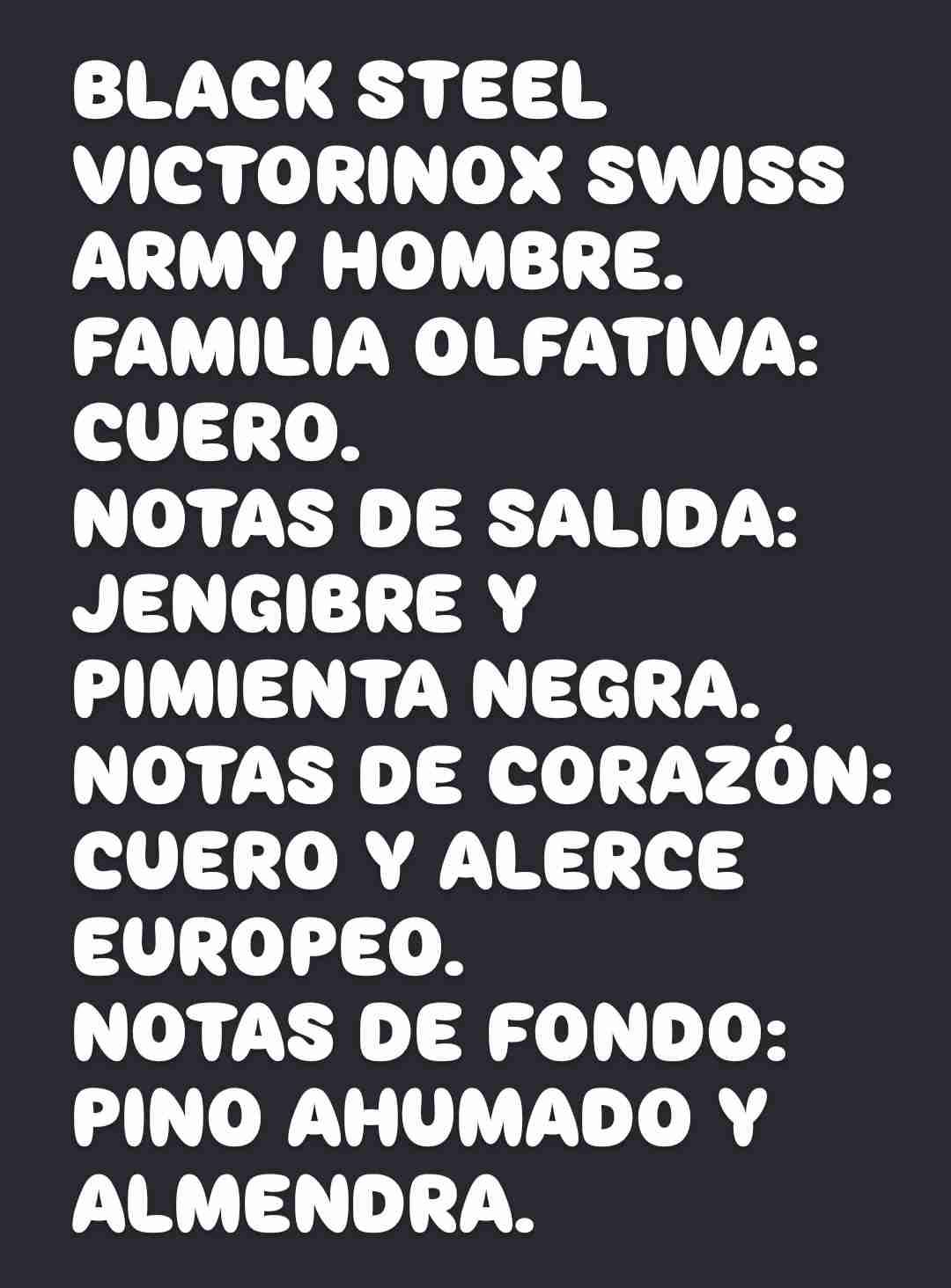 VICTORINOX BLACK STEEL 100 ml HOMBRE 😃 - 3