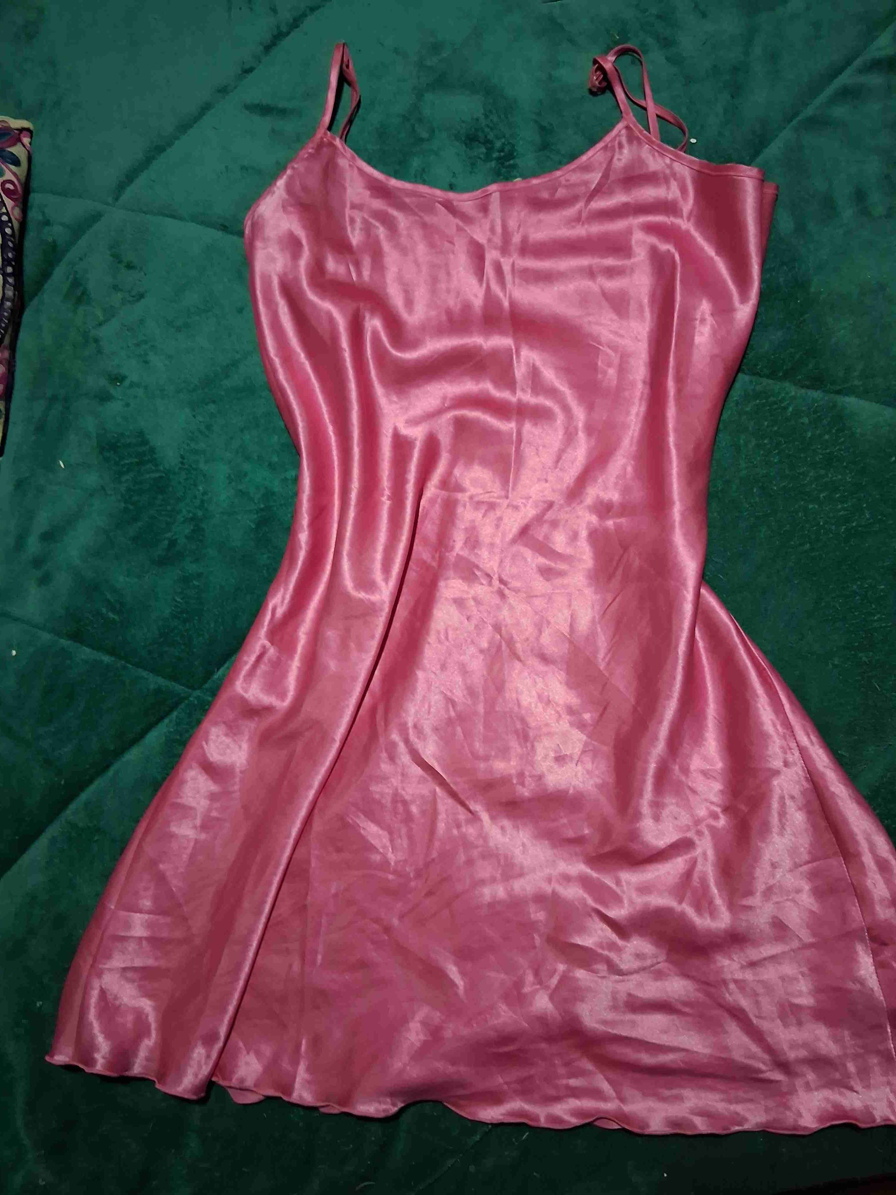 Camisa de dormir estilo  satinado fucsia - miniatura 2