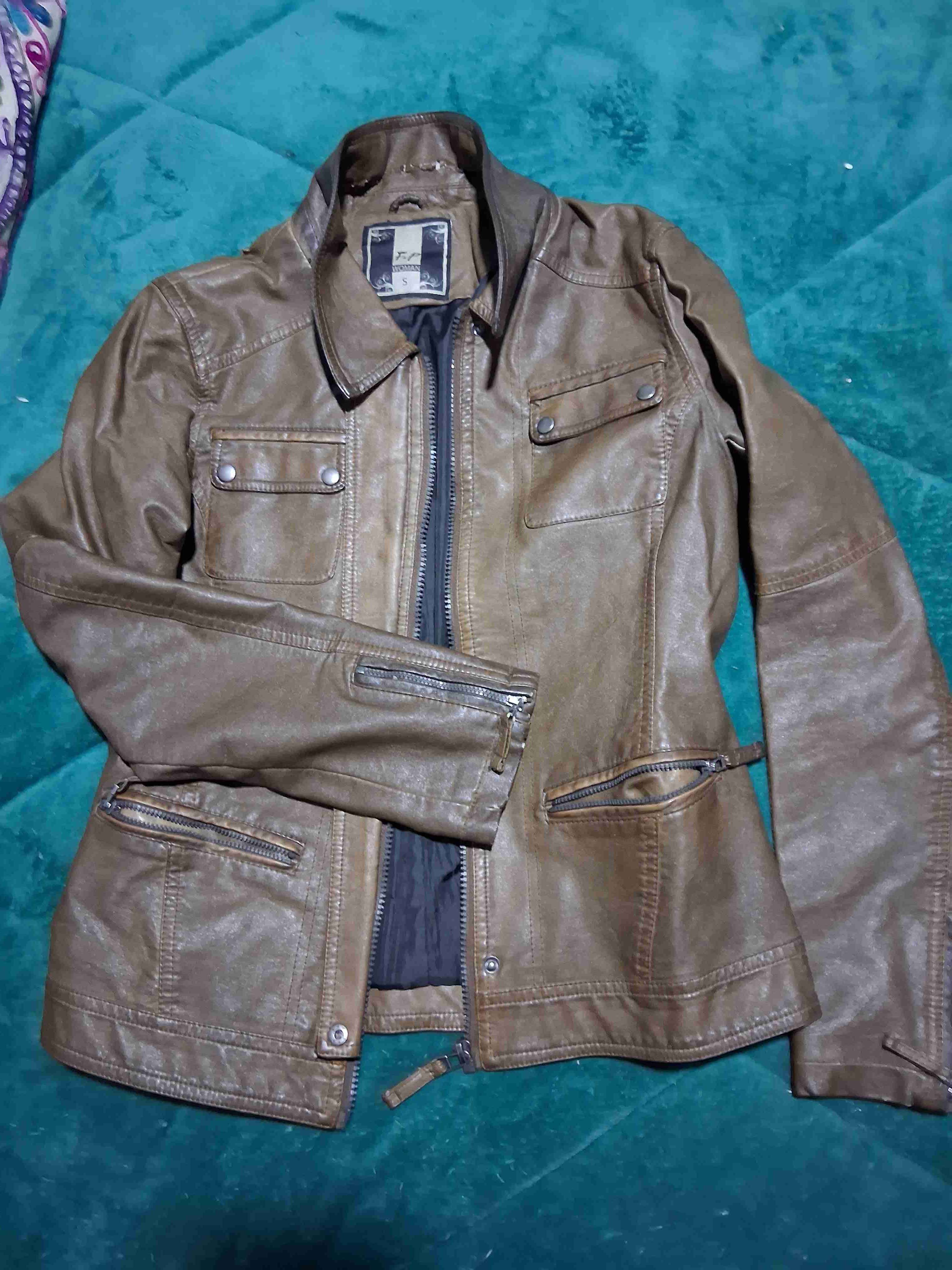 Chaqueta de cuero marrón - 1