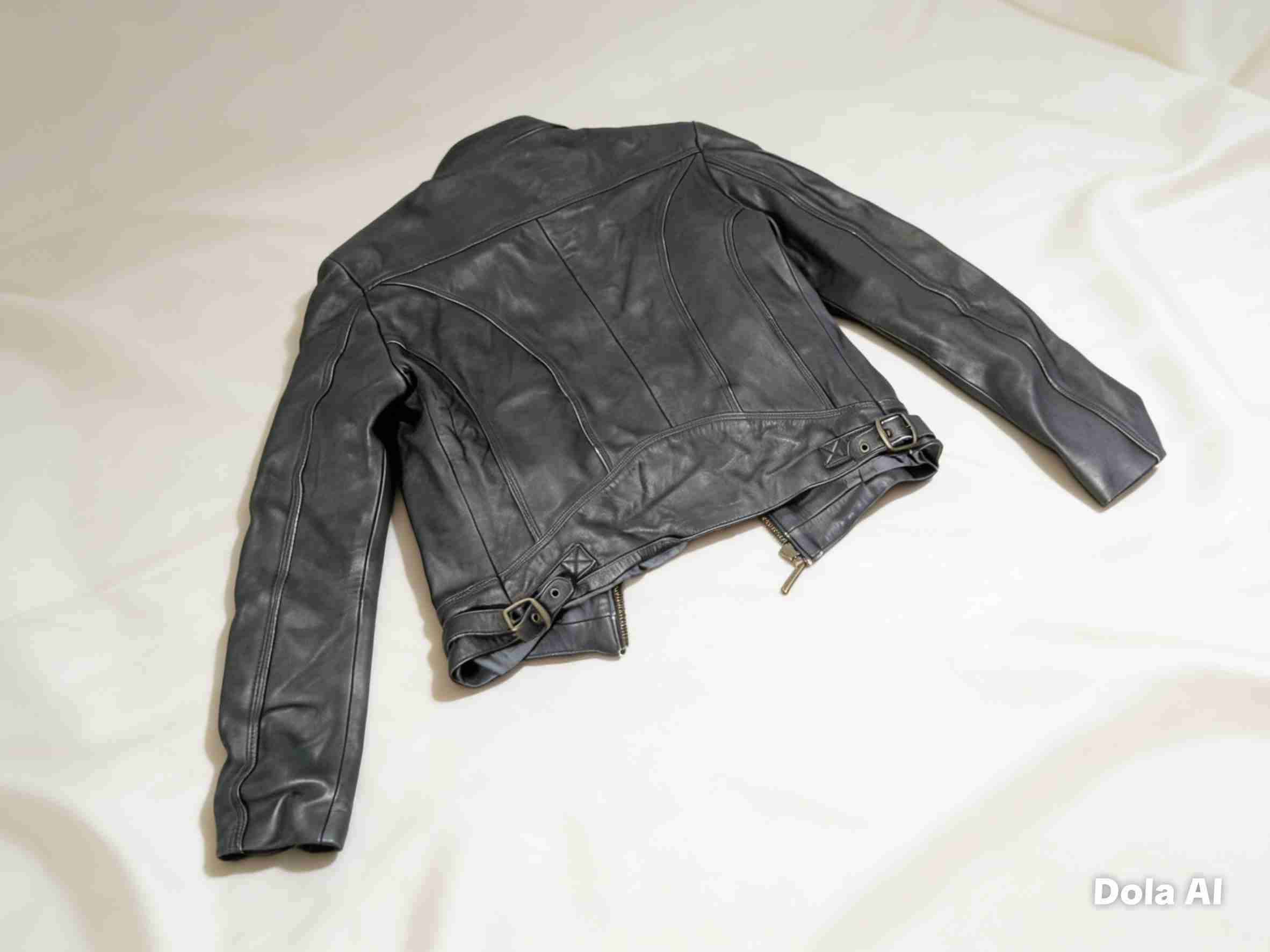 Chaqueta de cuero negro - miniatura 2