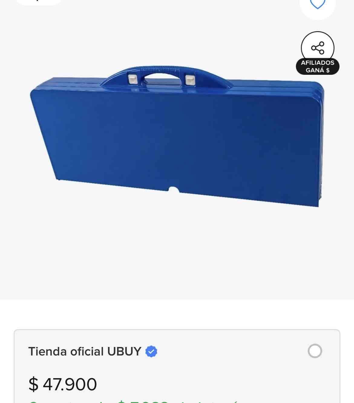 Mesa picnic plegable azul - miniatura 3