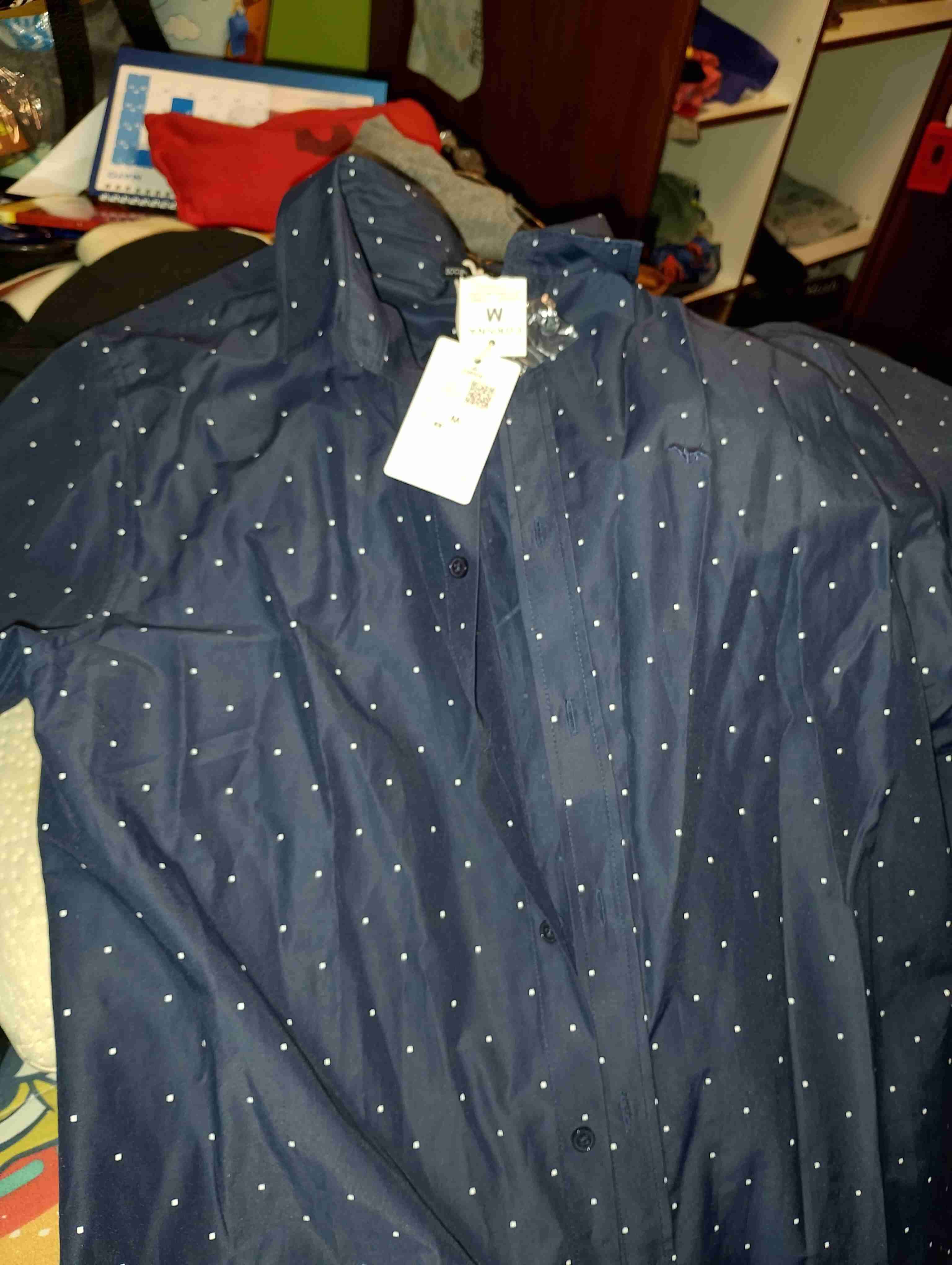 Camisa azul con diseño de puntos - miniatura 2