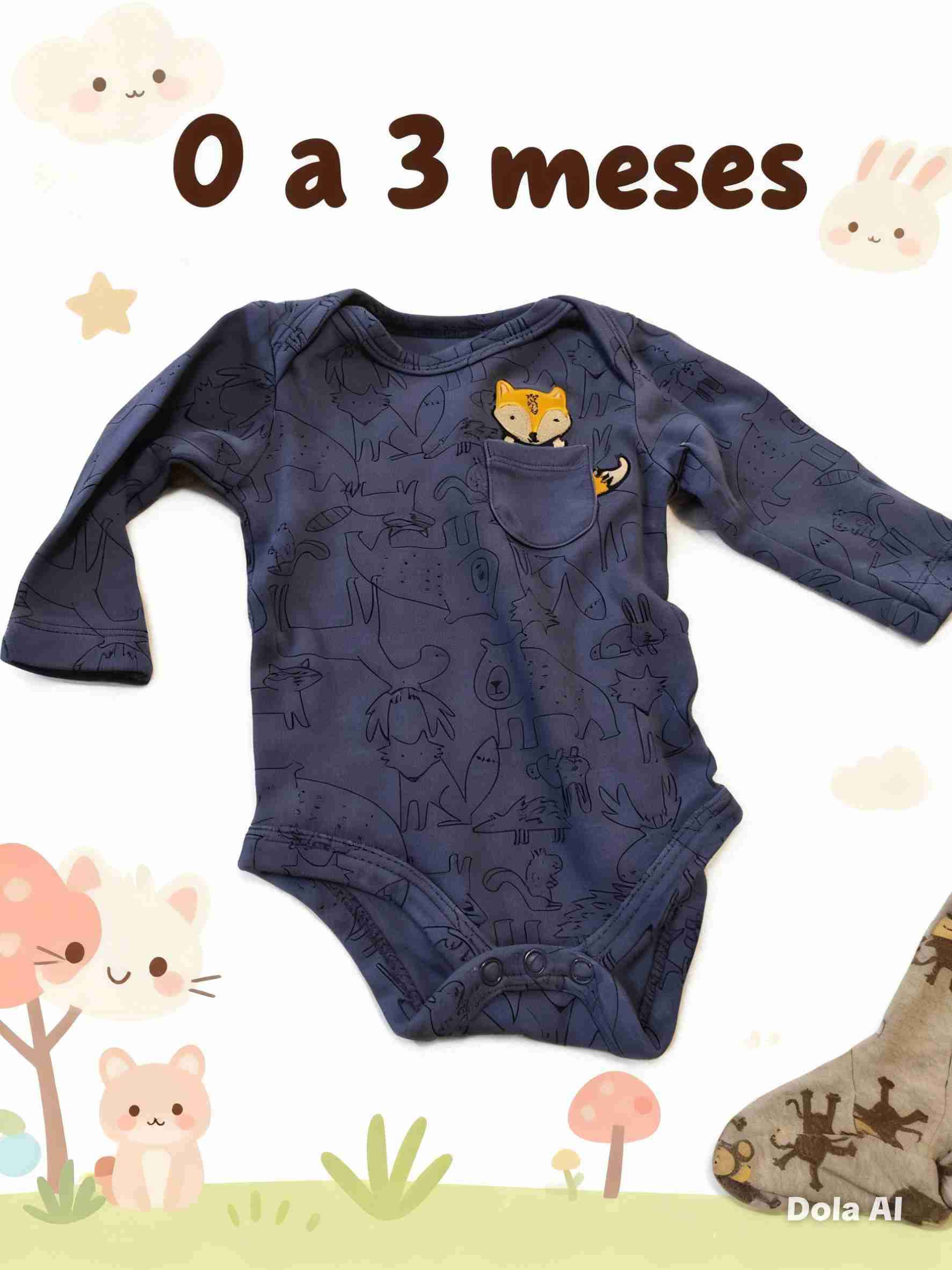 Enterito bebé azul con dinosaurio - miniatura 2