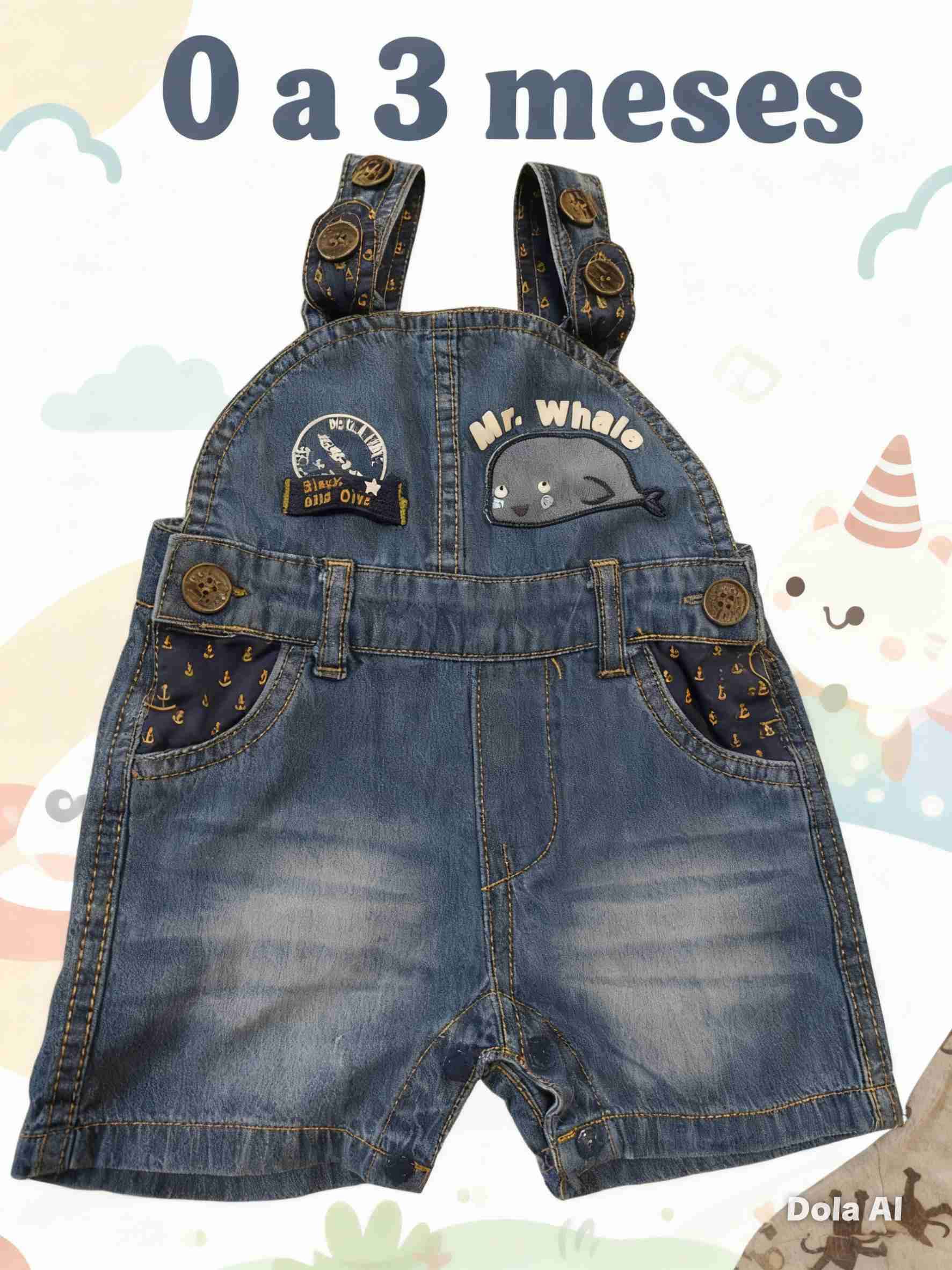 Enterito bebé azul con dinosaurio - miniatura 4