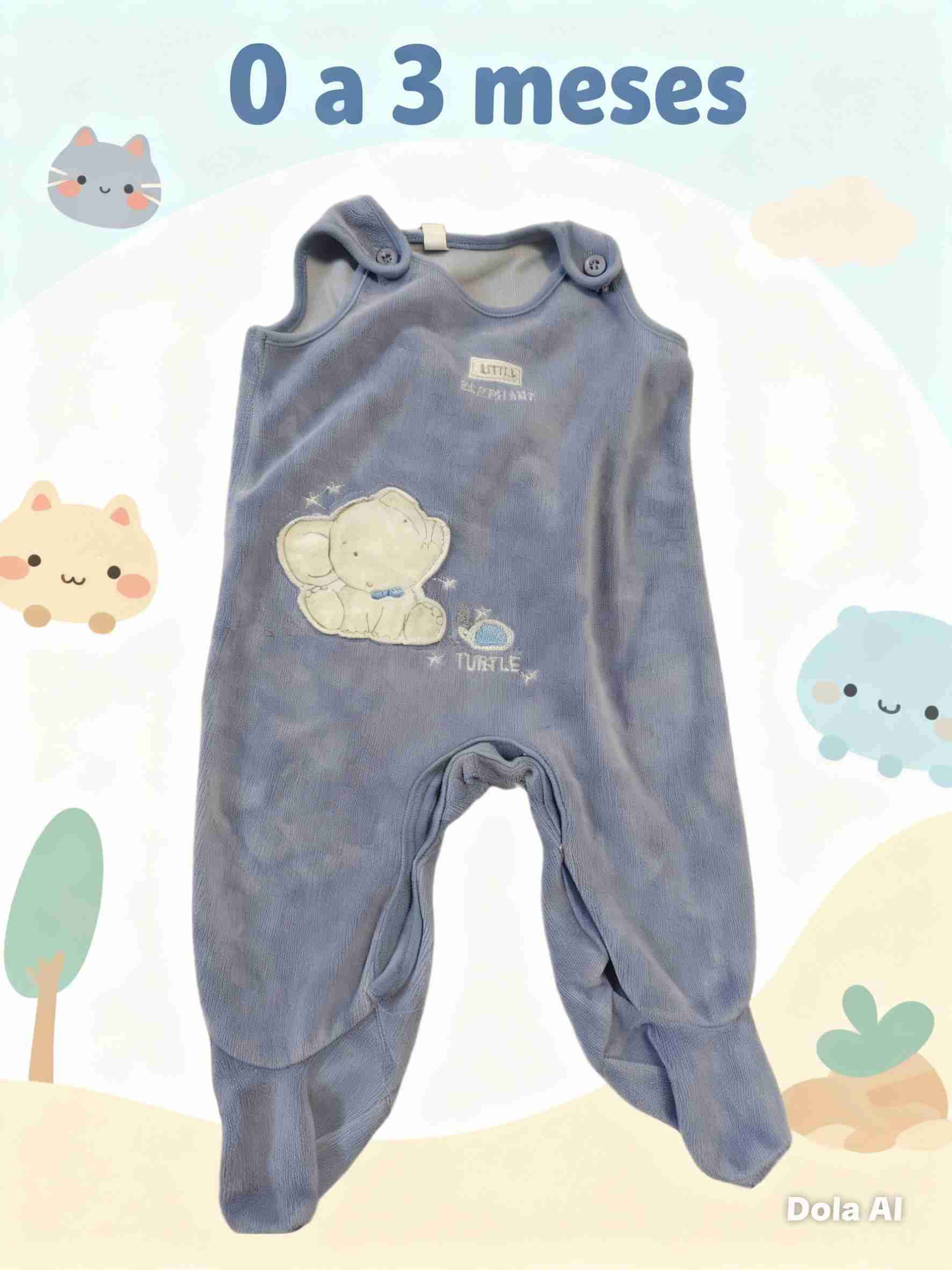 Enterito bebé azul con dinosaurio - miniatura 5