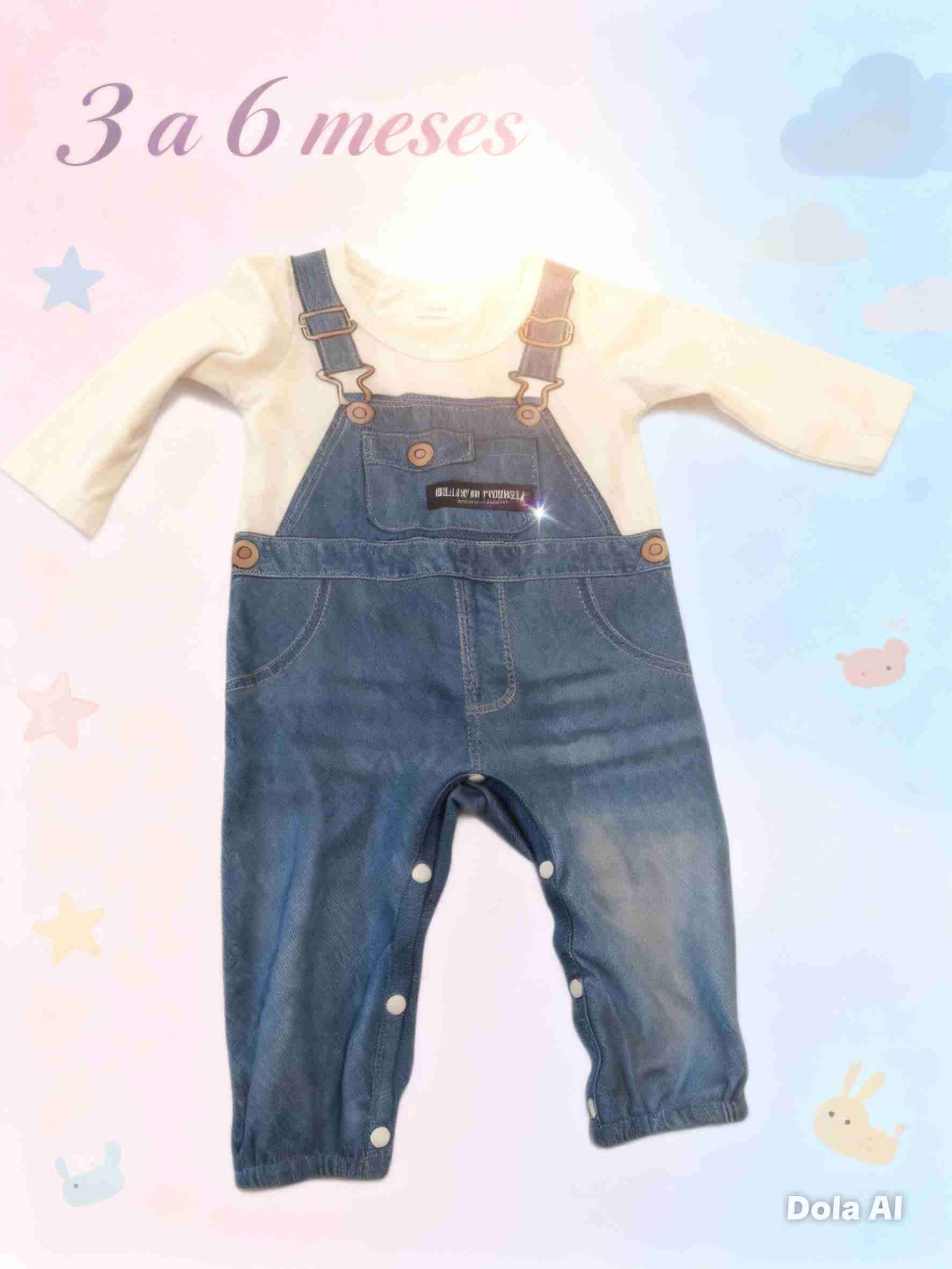 Pijama bebé gris con patrón - miniatura 3