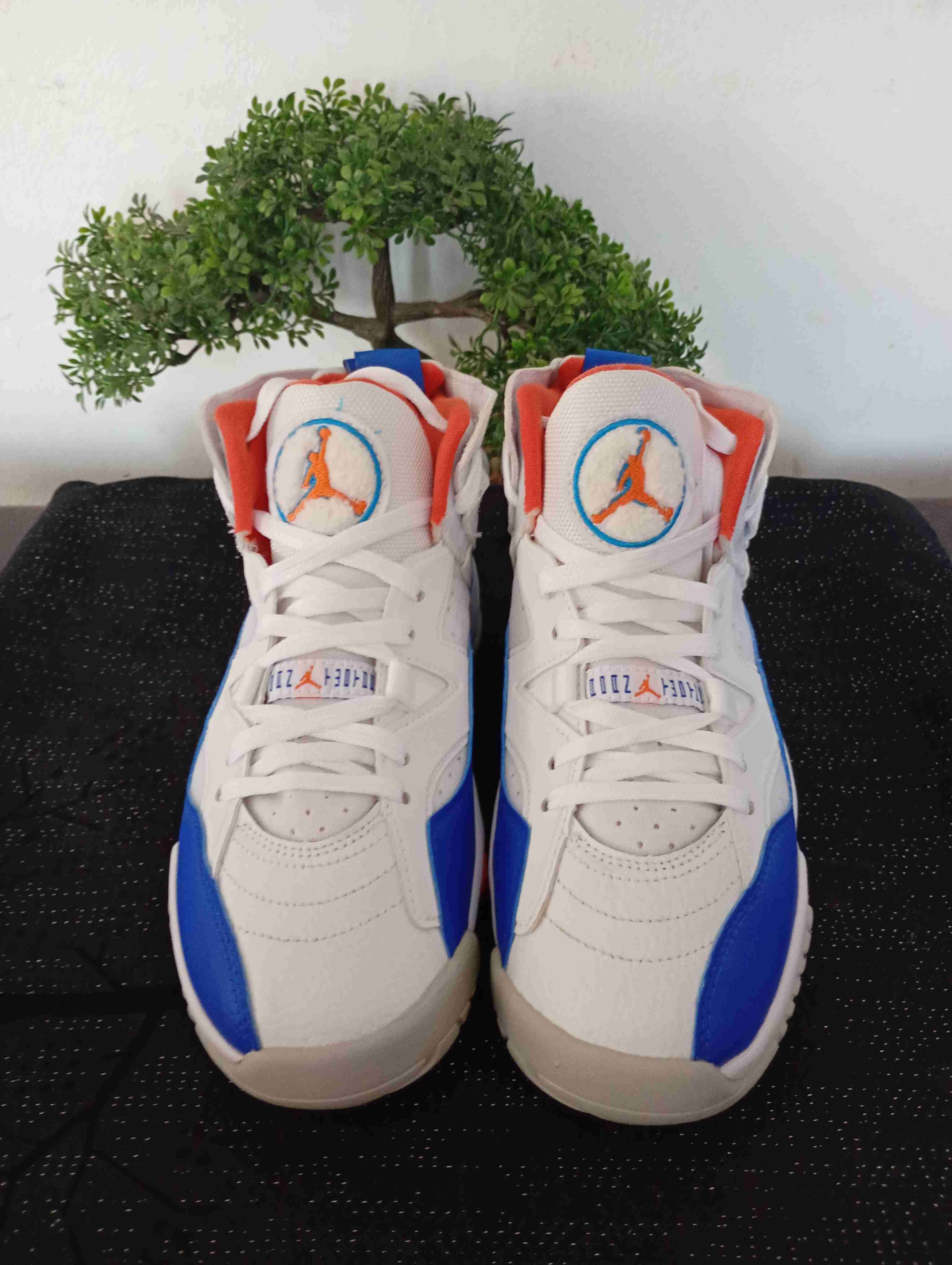 Zapatillas Jordan X IV blancas y azules - miniatura 4