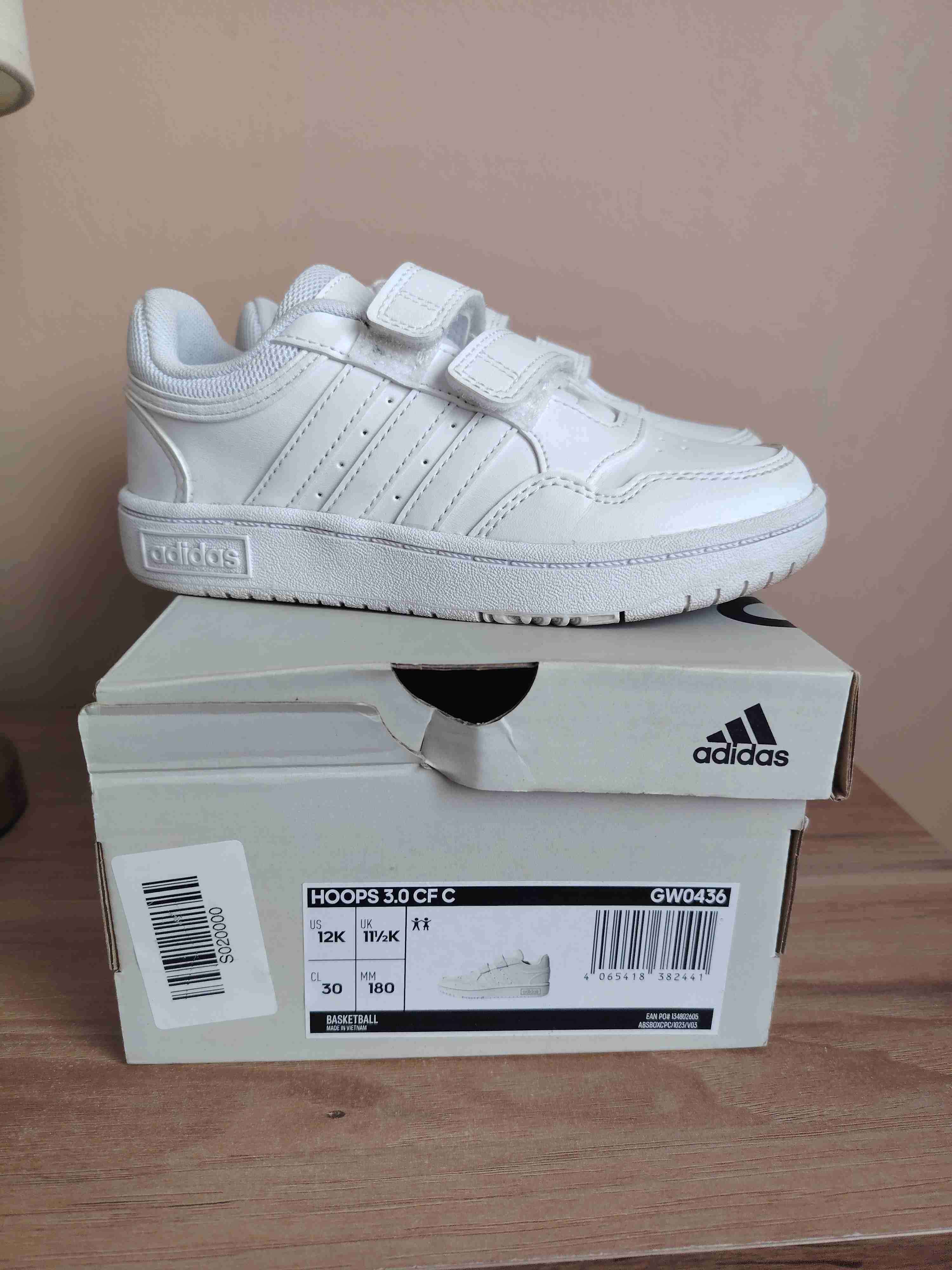 Zapatillas blancas velcro Adidas Numero 30 - miniatura 3