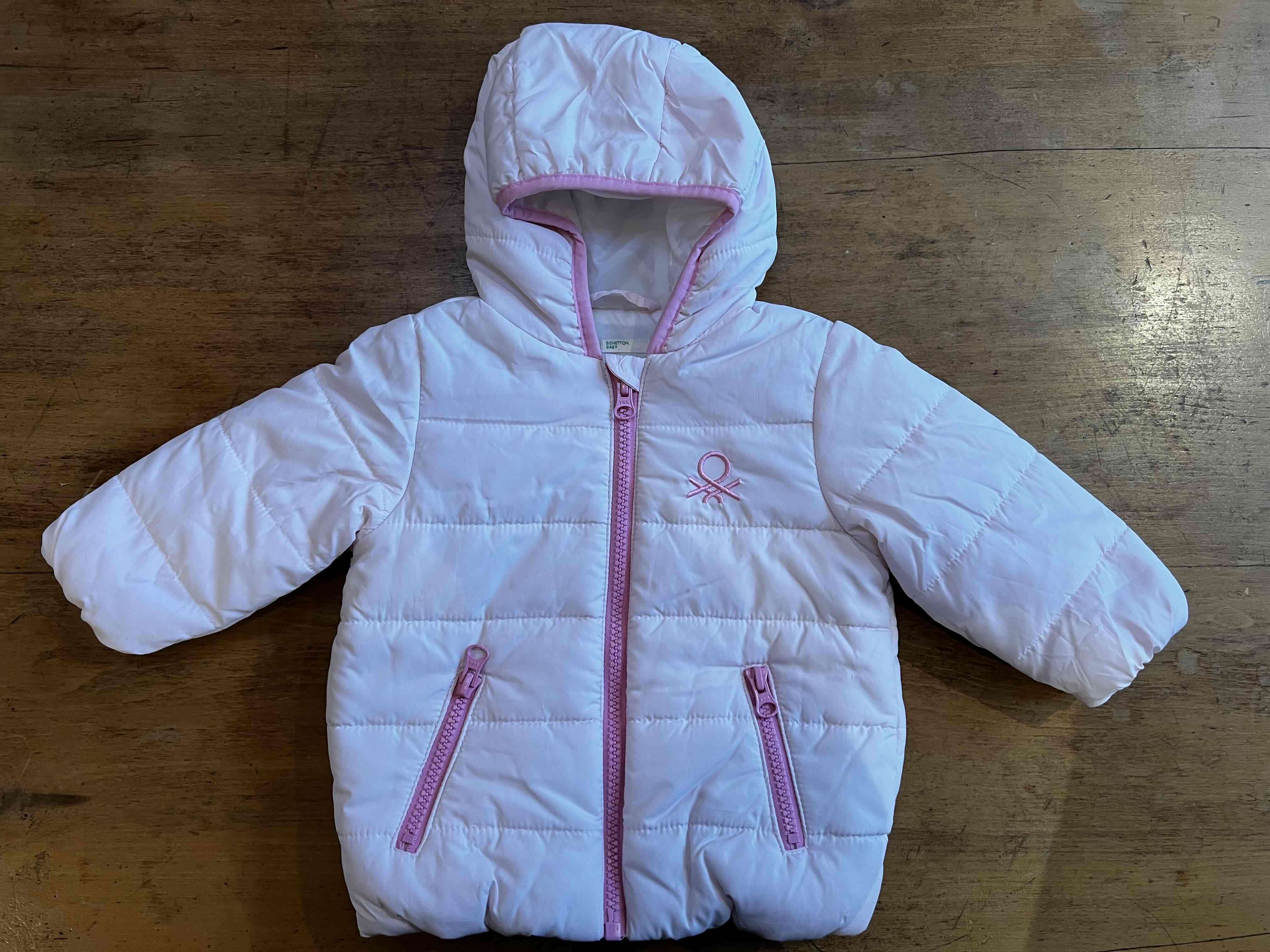 Parka infantil rosa con capucha - 1