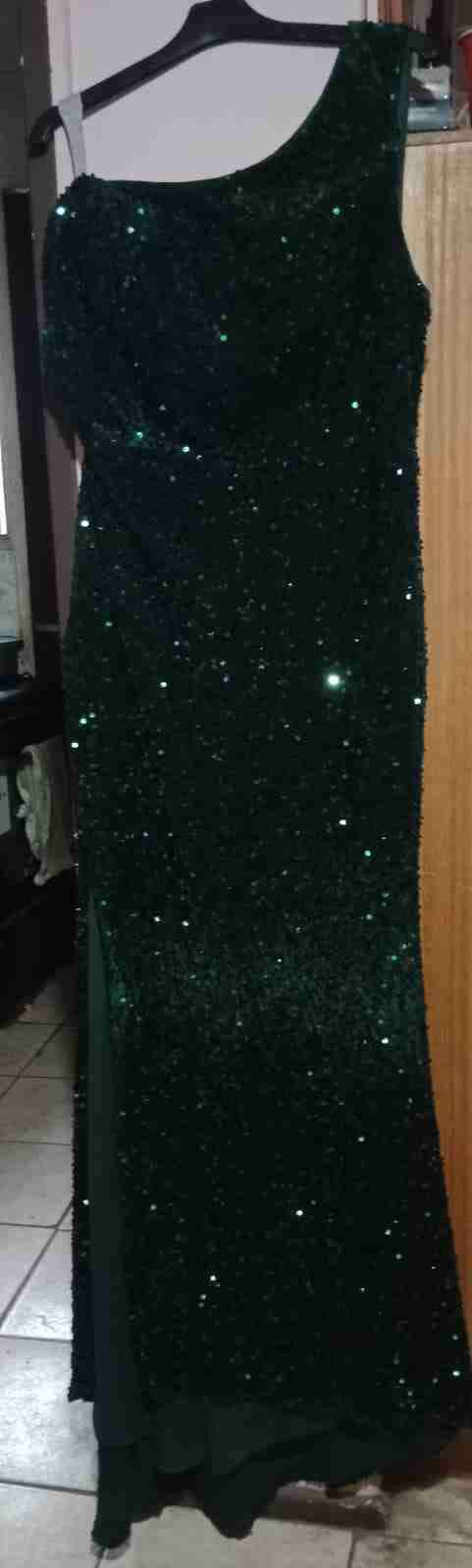 Vestido de gala verde brillante - miniatura 1