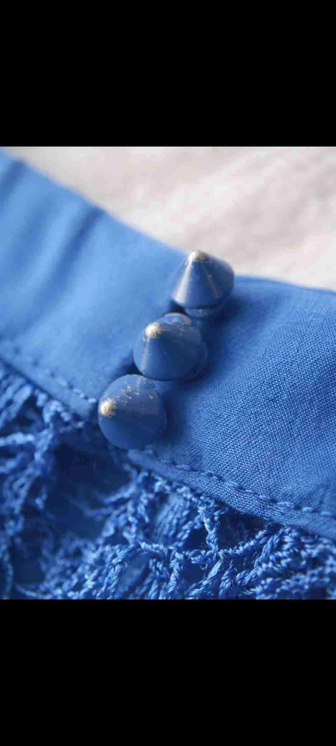 Vestido azul con encaje Studio F - miniatura 5