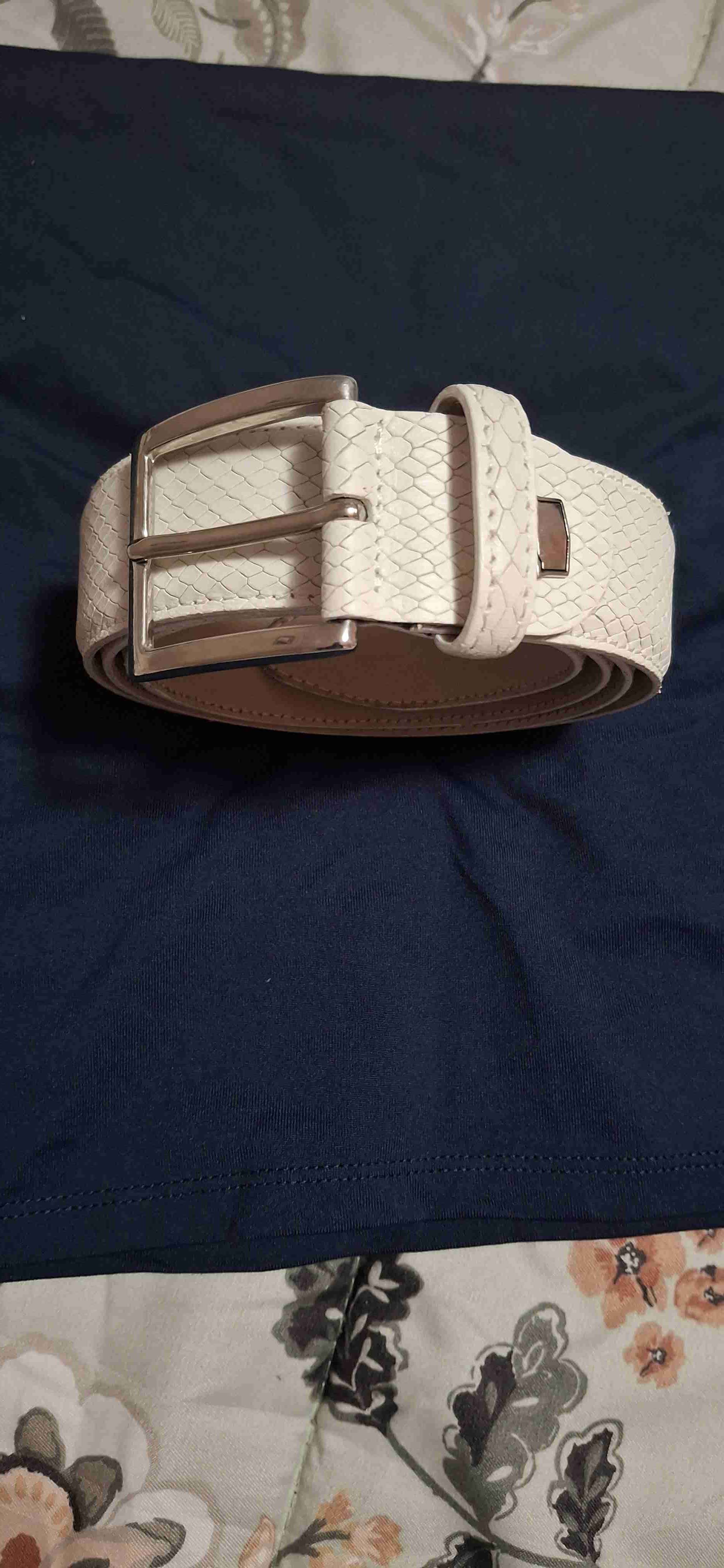 Cinturón piel blanco - 1