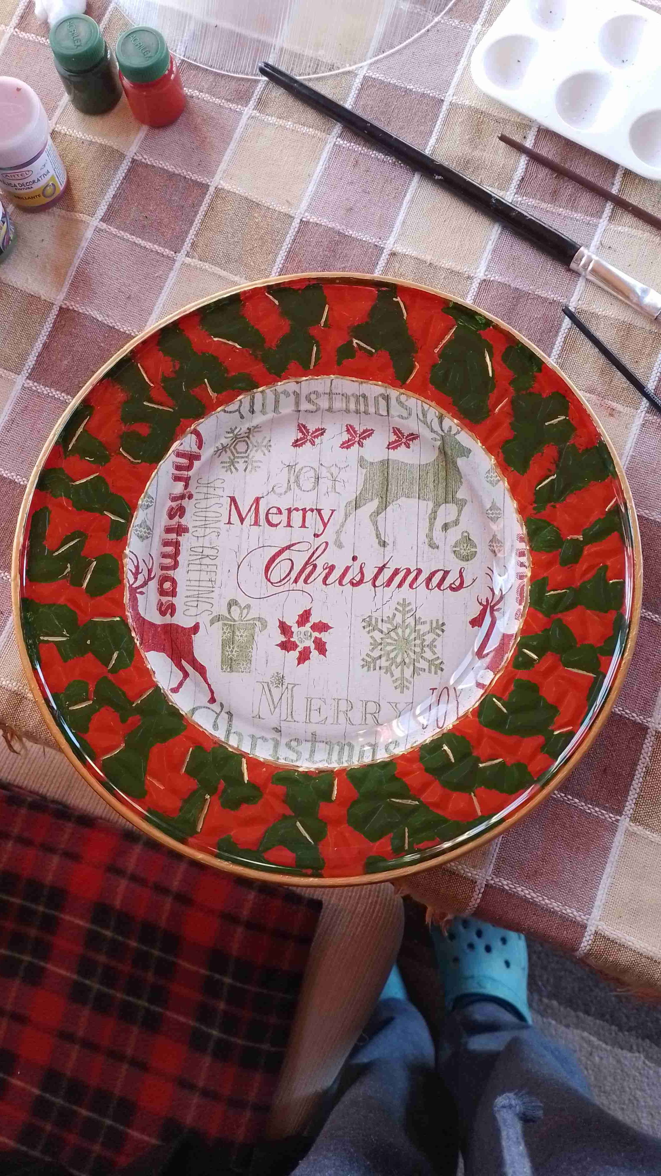 Plato decorativo navideño