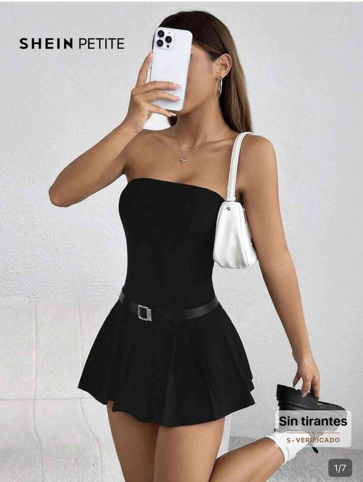 Vestido negro sin tirantes