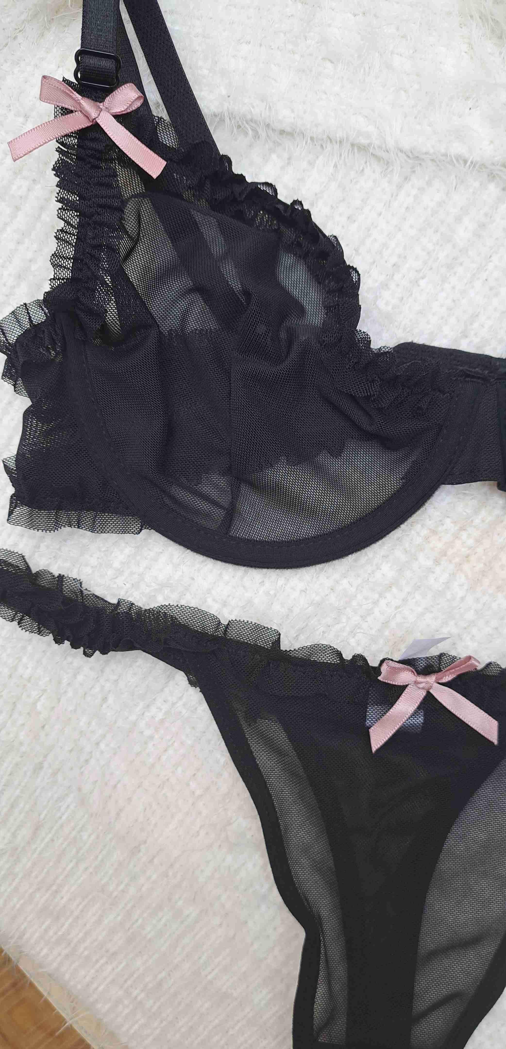 Conjunto lencería negro con encaje - 2