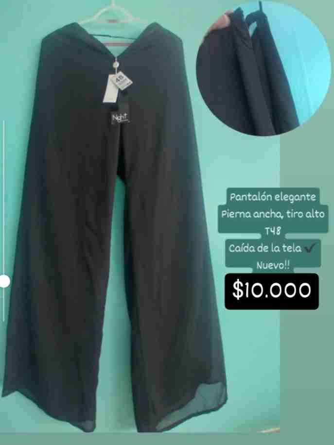 Pantalón negro pierna ancha