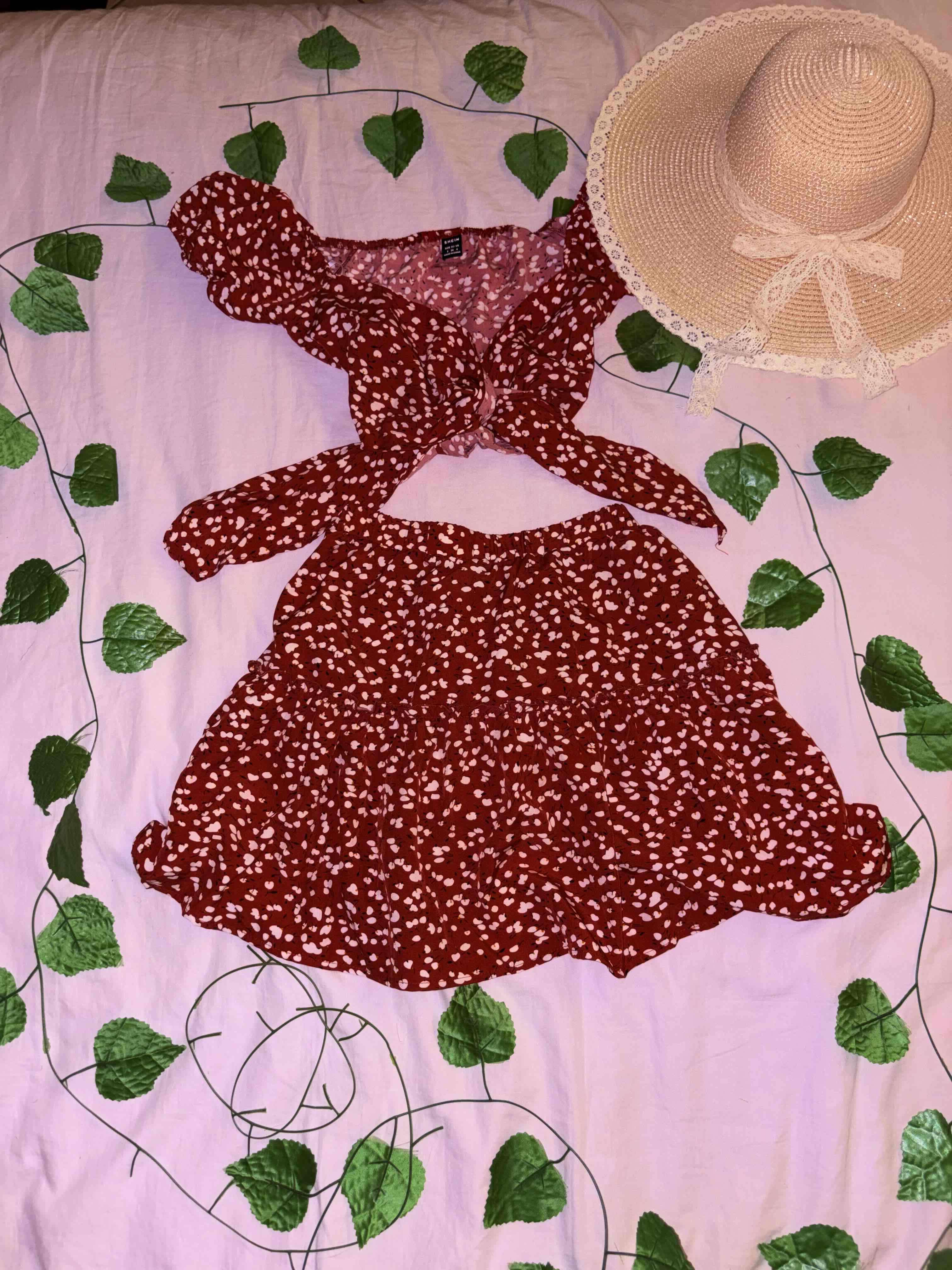 Conjunto floral blanco y lila - 4