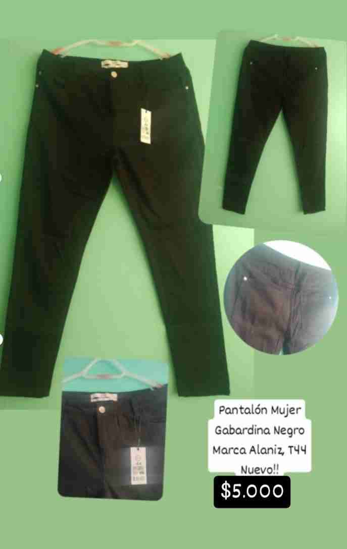 Pantalón negro de gabardina mujer