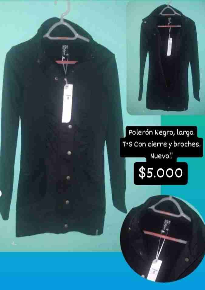 Polerón negro con cierre nuevo