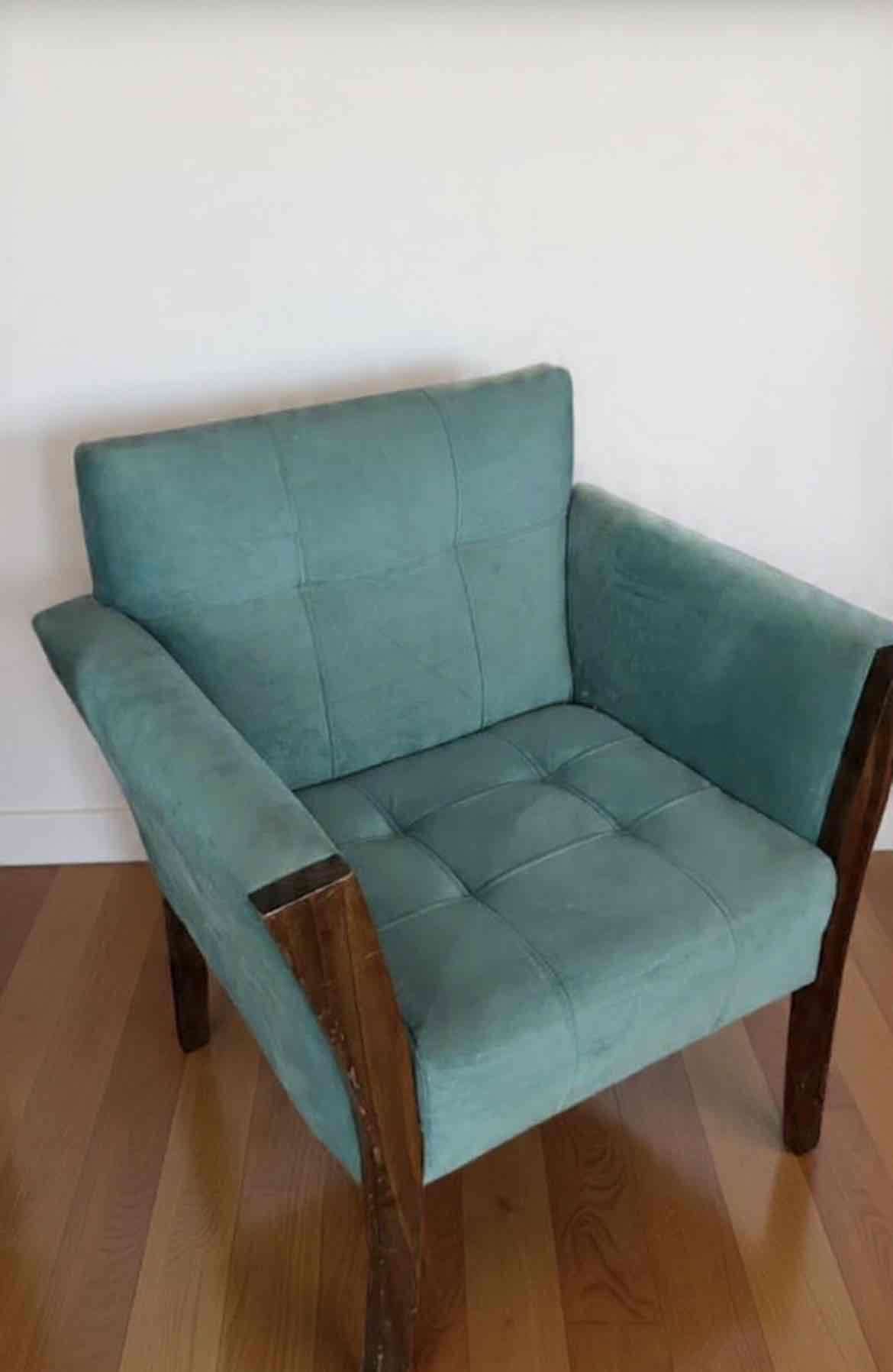 2 Sitiales turquesa de madera - 1