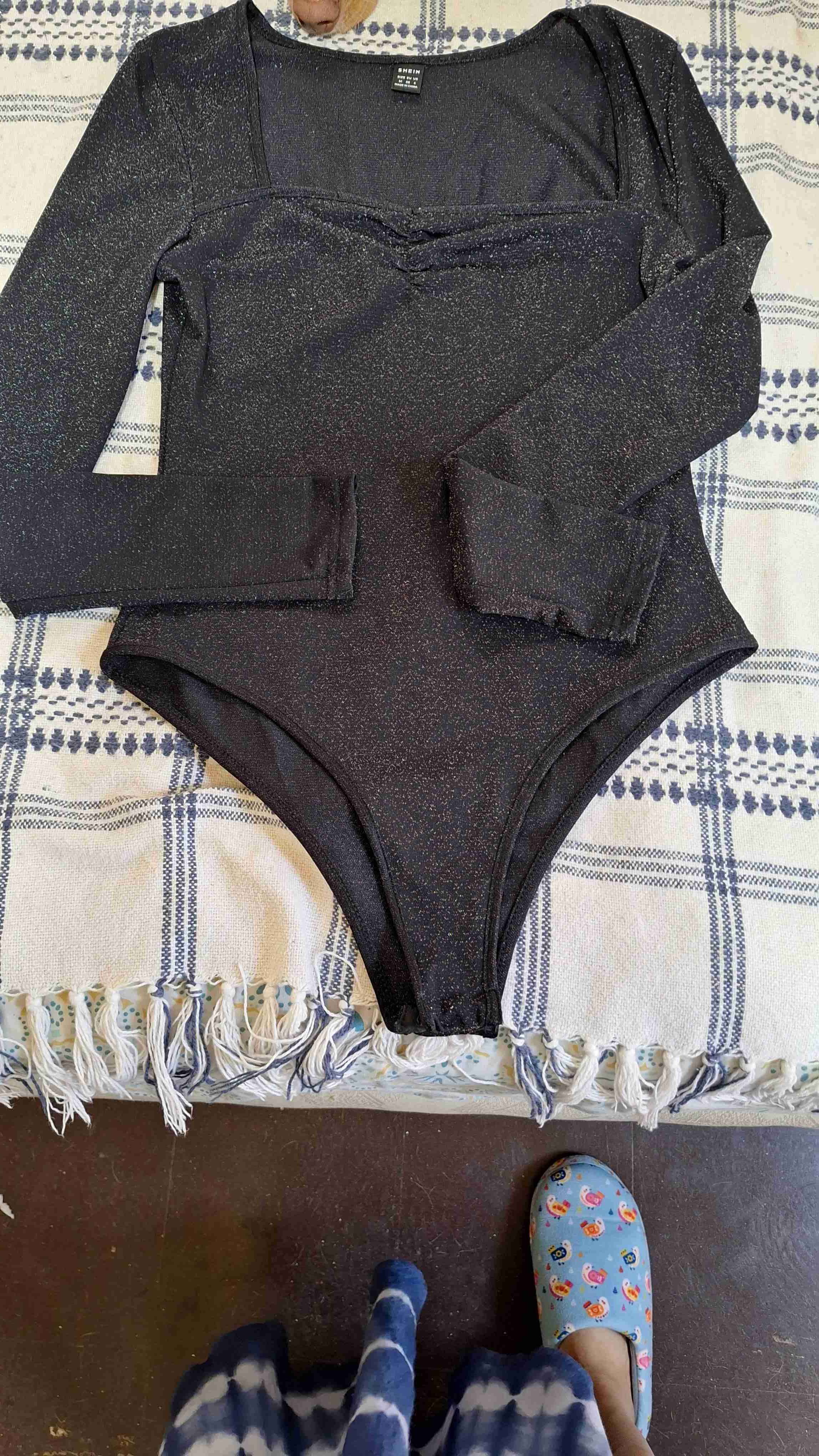 Body negro Shein con brillo - 2